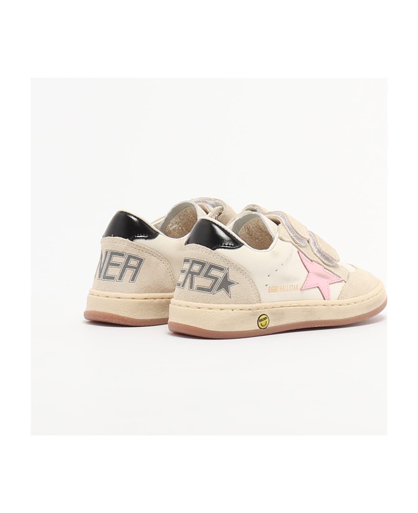 Golden Goose Ballstar Strap Sneaker - BIANCO-ROSA 