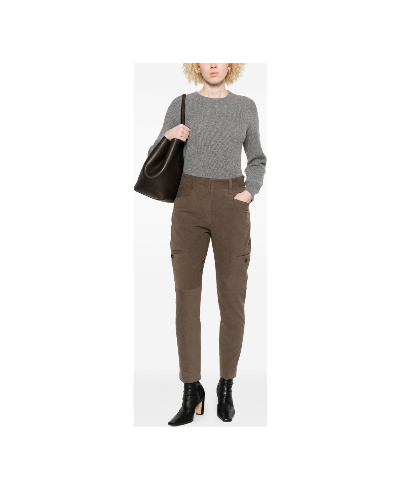 Brunello Cucinelli Zip-front Trousers - Brown