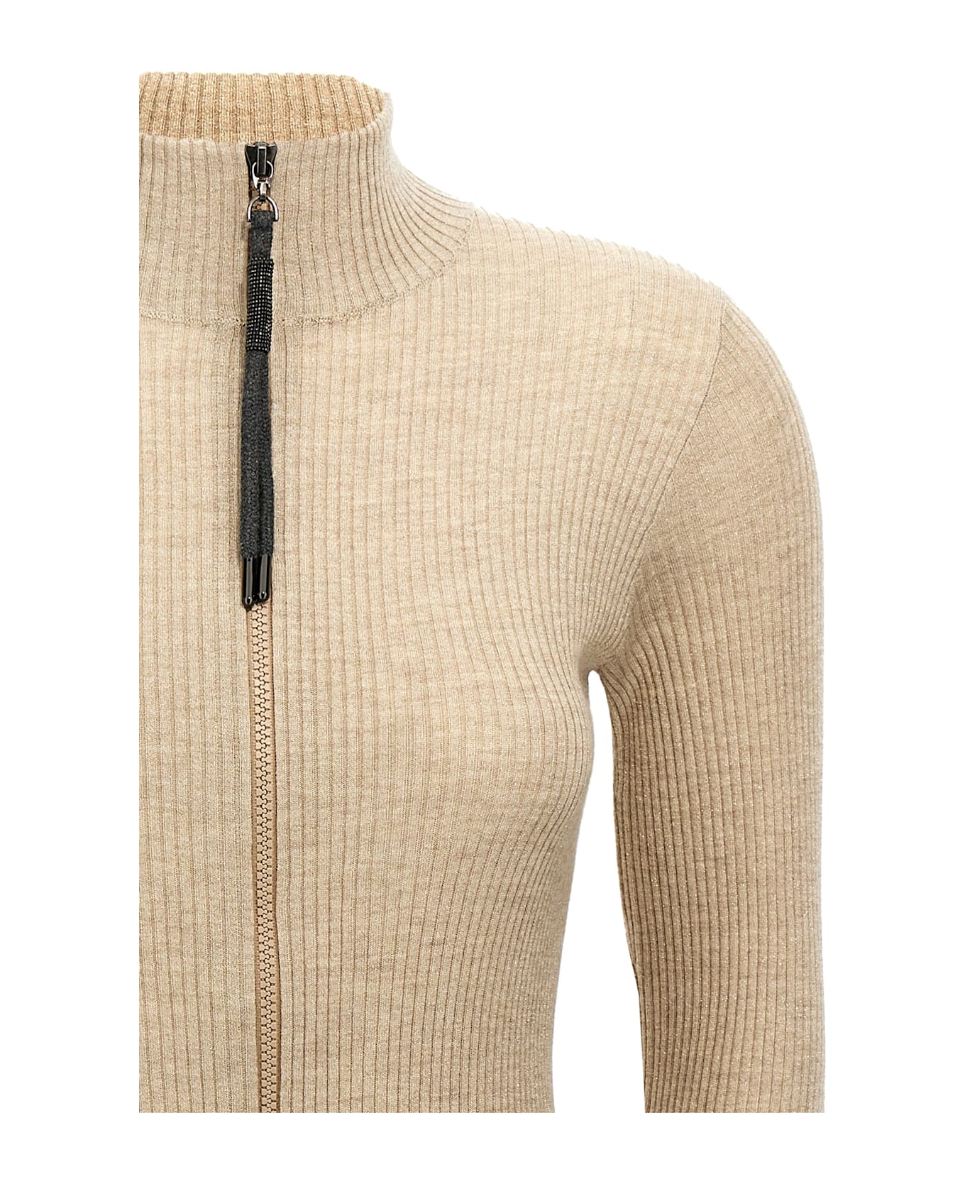 Brunello Cucinelli Lurex Cardigan - Beige