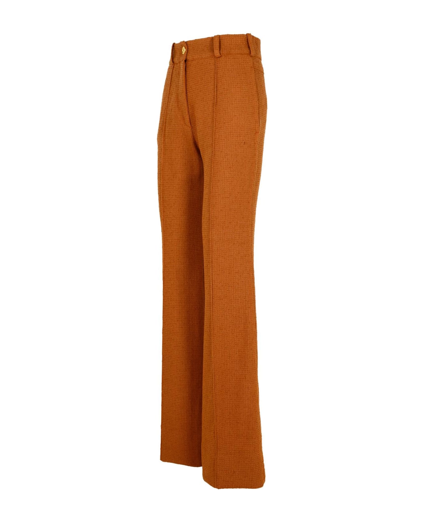 Patou Brown Wool Blend Flare Pants - Brown