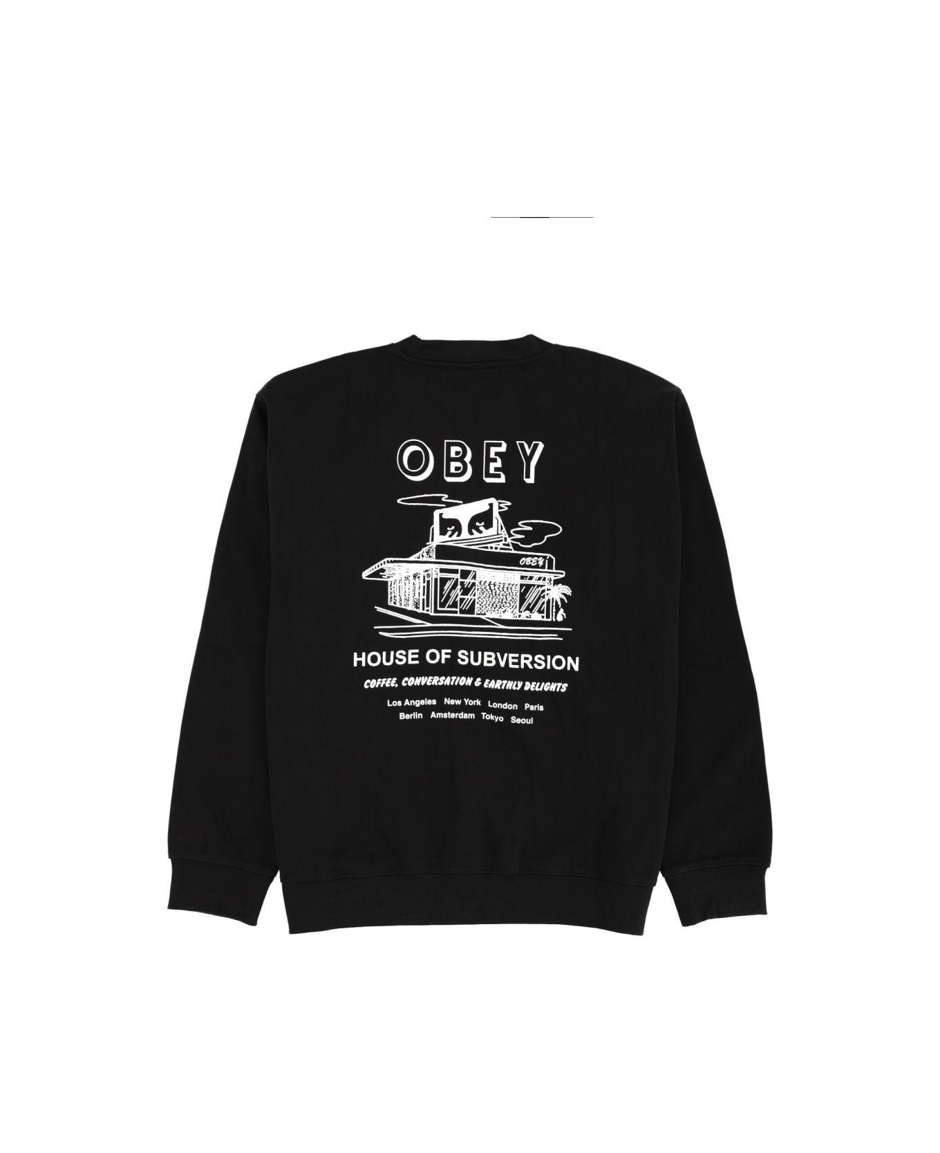 Obey "house Of Subversion" Sweatshirt - BLACK