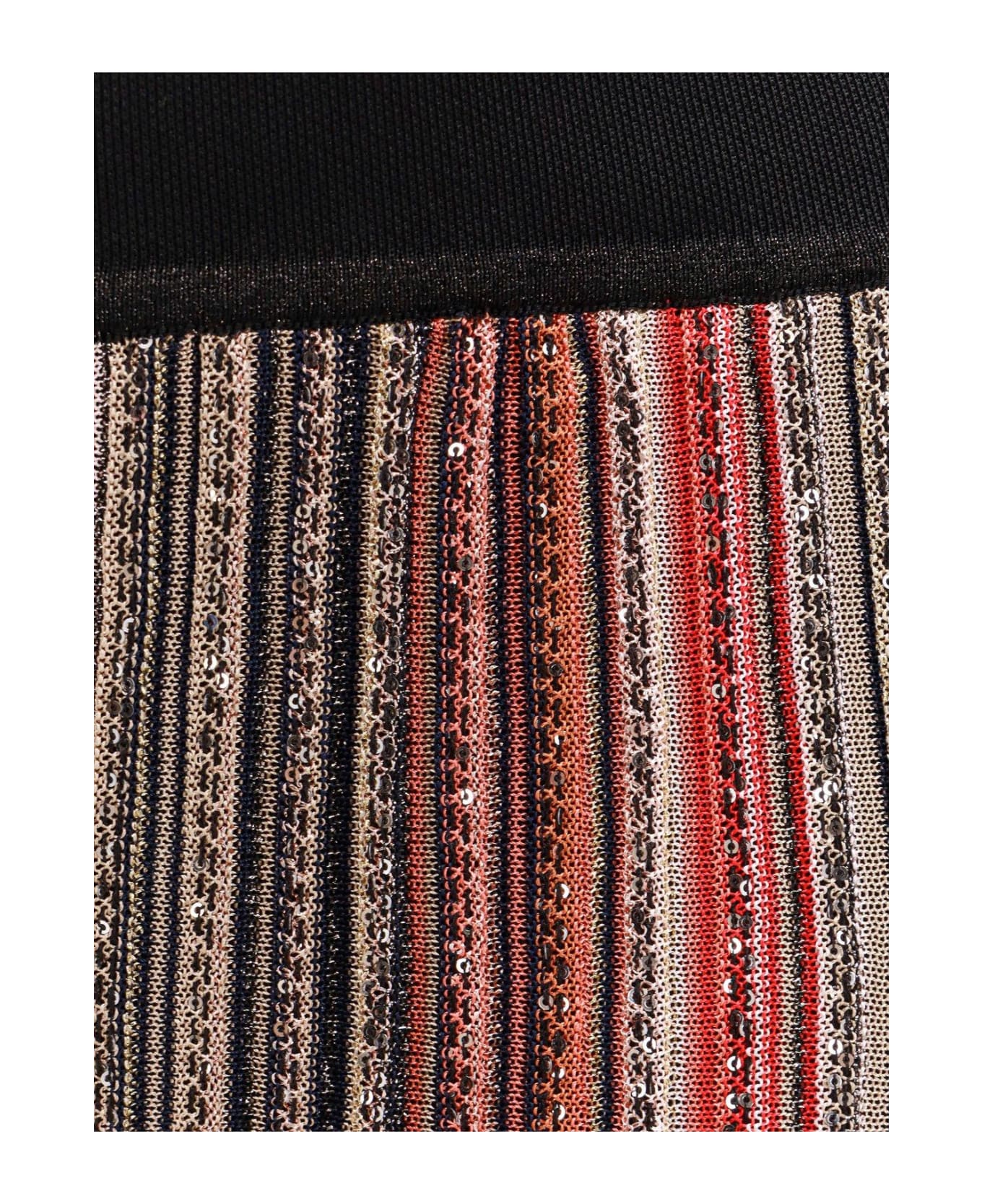 Missoni Sequins Striped Knit Trousers - BLACK