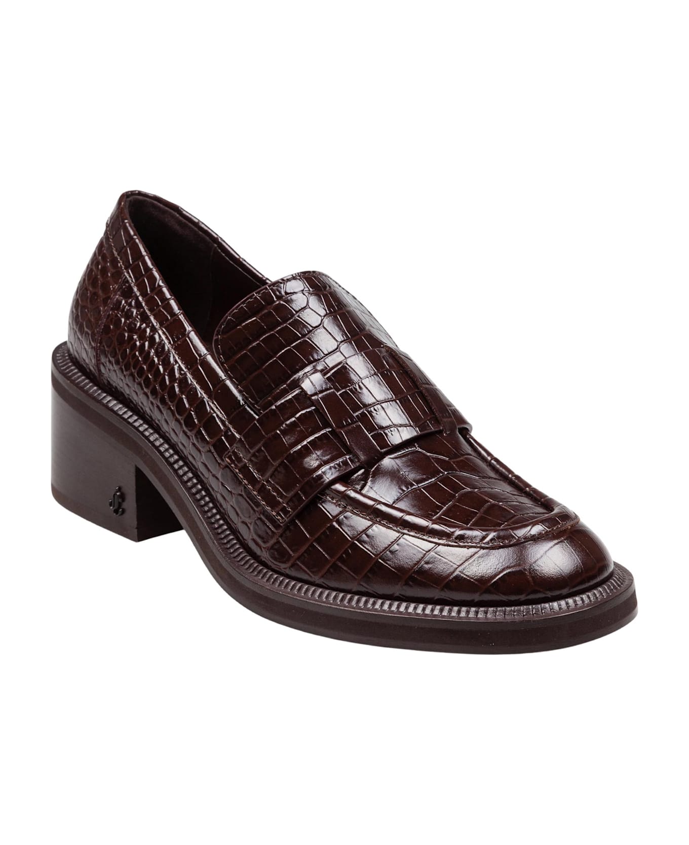 Jimmy Choo Tylor Loafer In Crocodile Print Leather, Chocolate Color - Chocolate