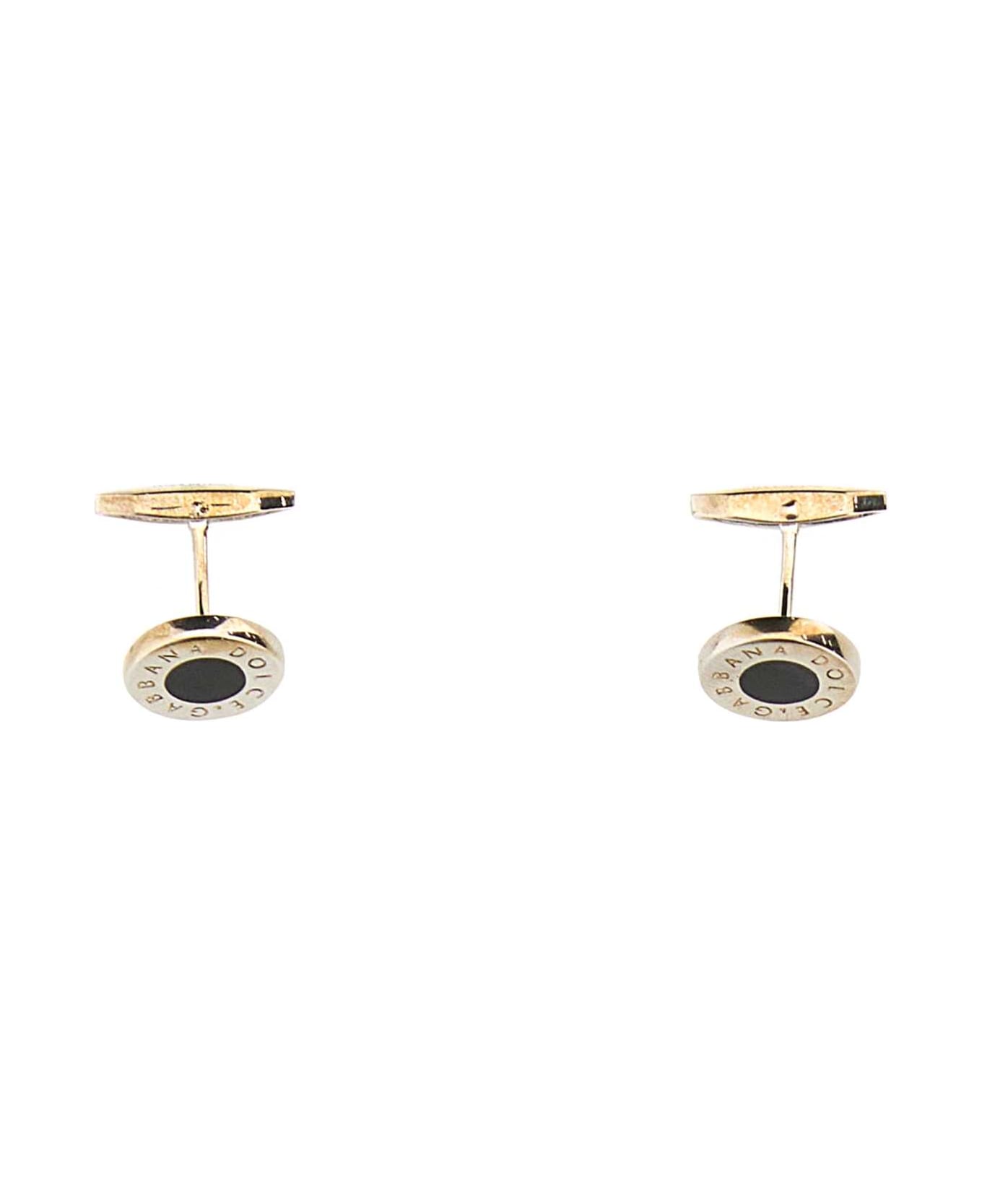 Dolce & Gabbana Two-tone Metal And Enamel Cufflinks - ARGENTOPALLADIO