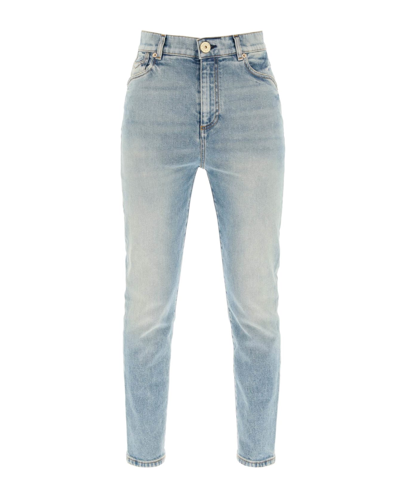 Balmain High-waisted Slim Jeans - BLEU JEAN (Light blue) デニム