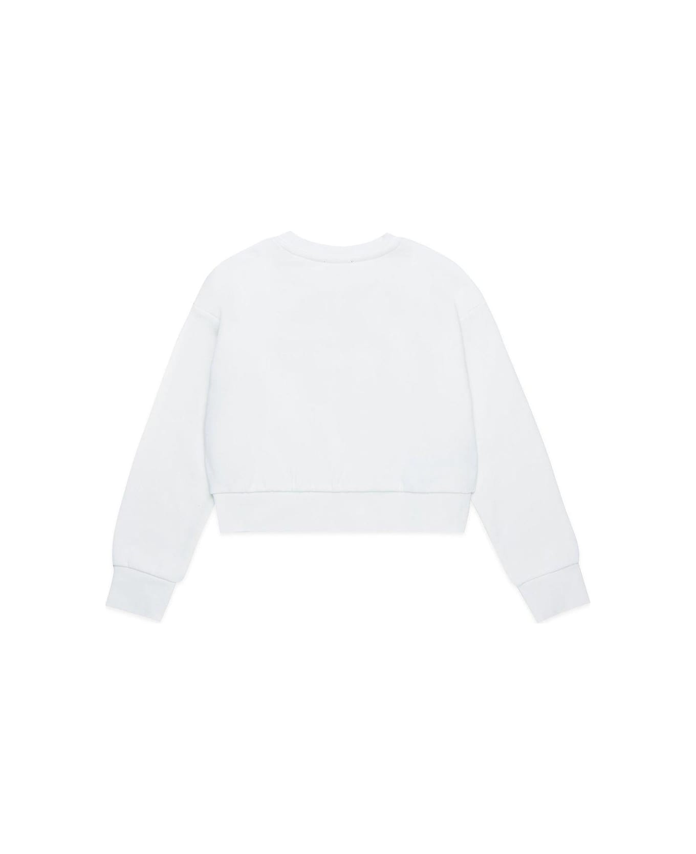 Diesel Straslium Logo-embroidered Cut-out Sweatshirt - Bianco