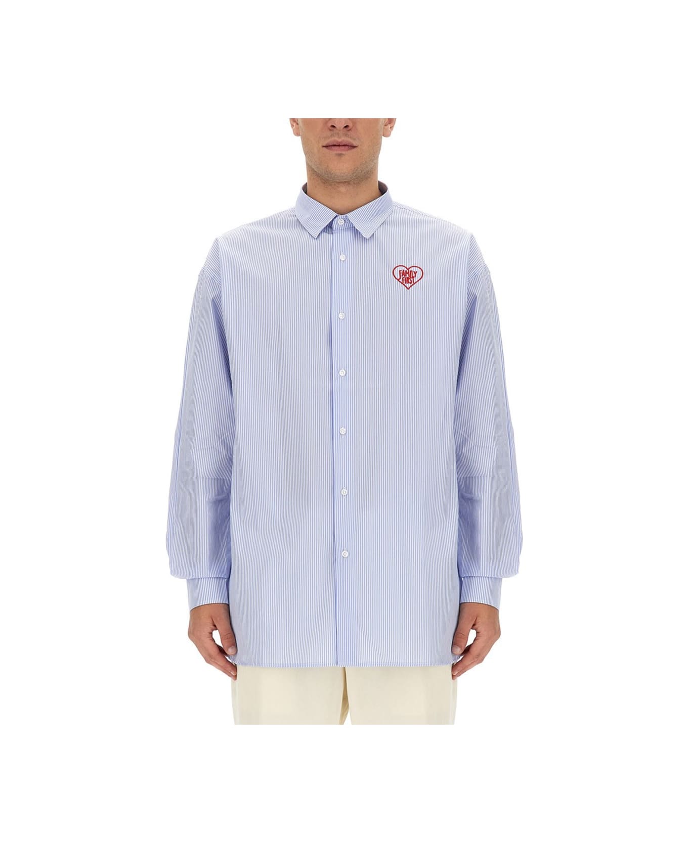 Family First Milano Shirt With Logo - AZURE