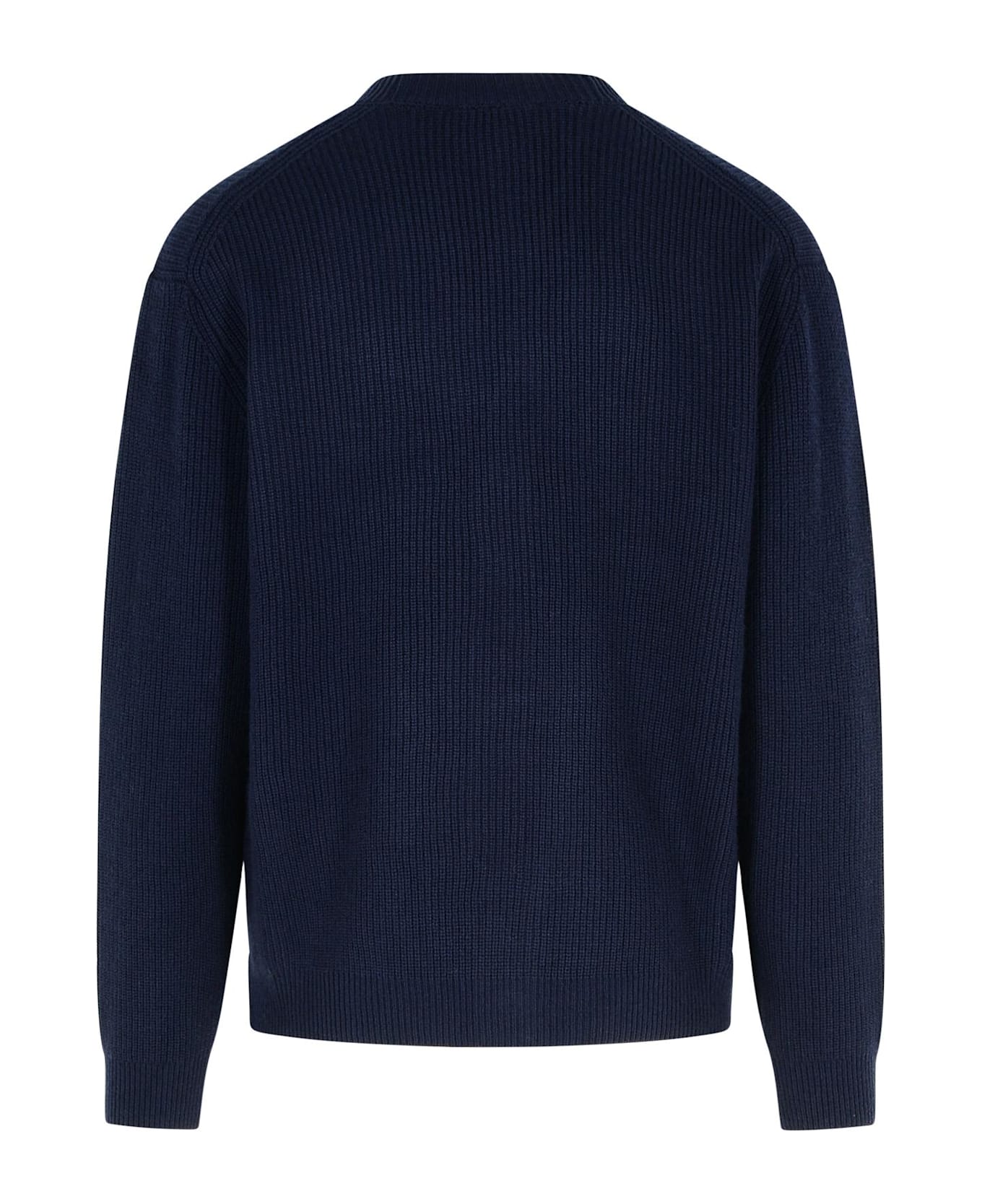 Maison Kitsuné Cardigan In Navy Wool Blend - INK BLUE