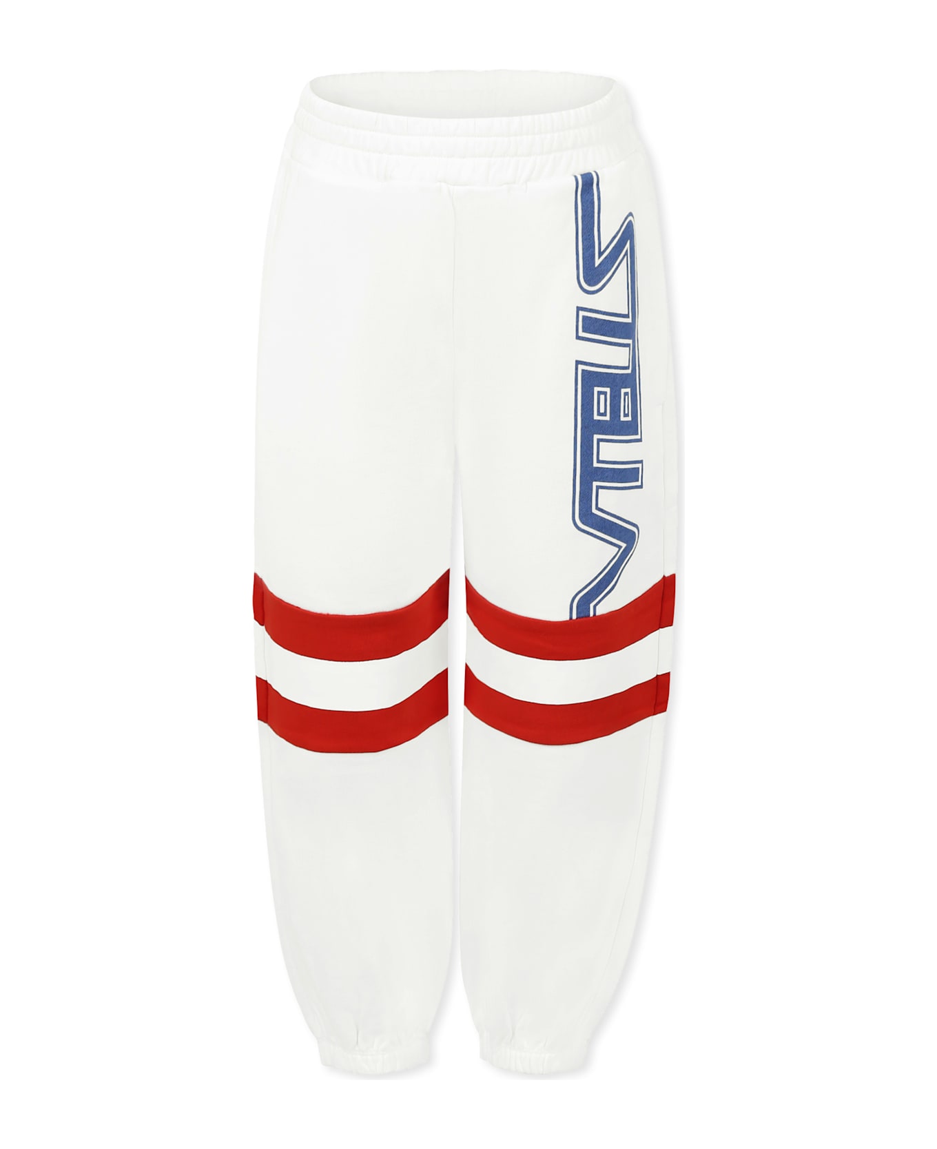 Stella McCartney Kids White Trousers For Boy With Logo - White