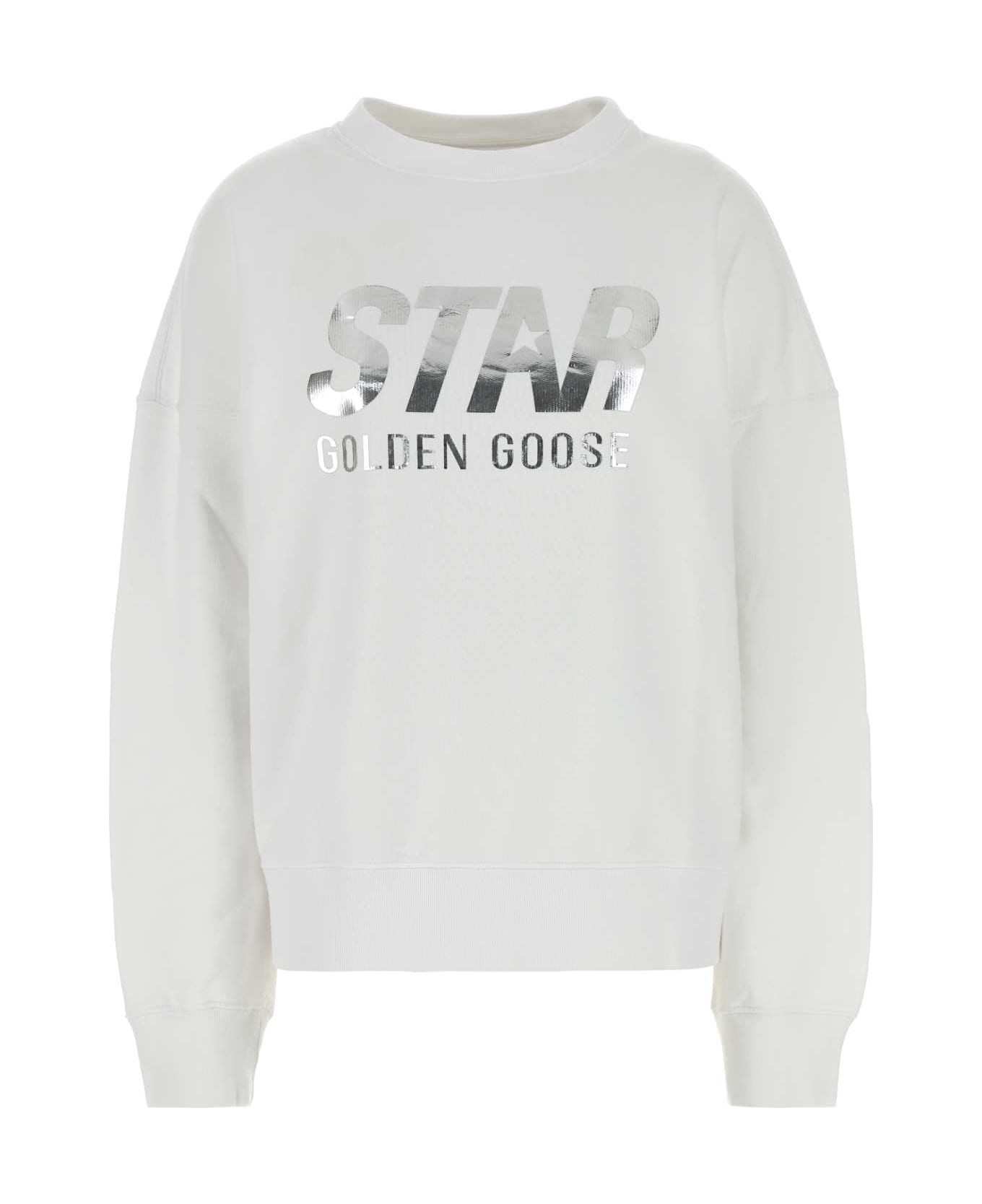 Golden Goose White Cotton Sweatshirt - OPTICWHITE