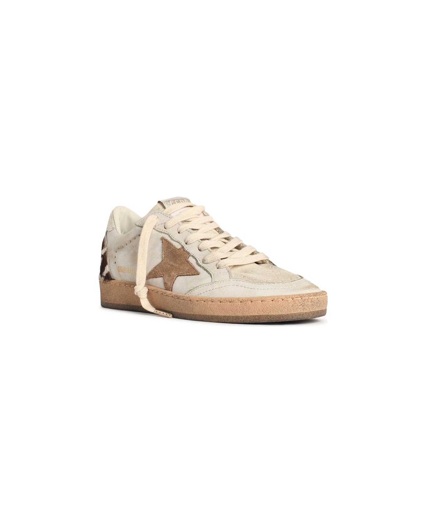 Golden Goose 
ball Star
 White Suede And Pony Leather Sneakers - White