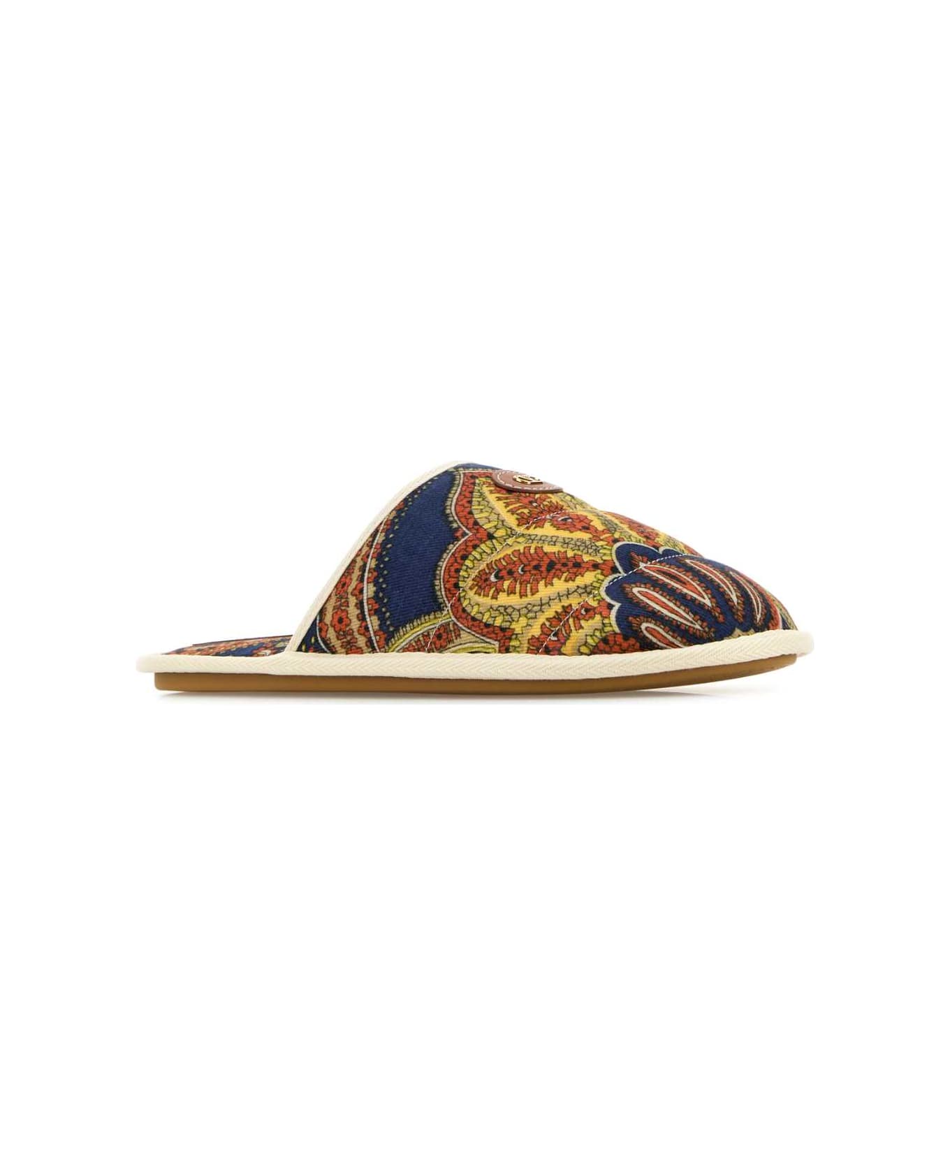 Valentino Garavani Printed Fabric Ta Chambre Slippers - PRINTDISI24398IVORYIVORY