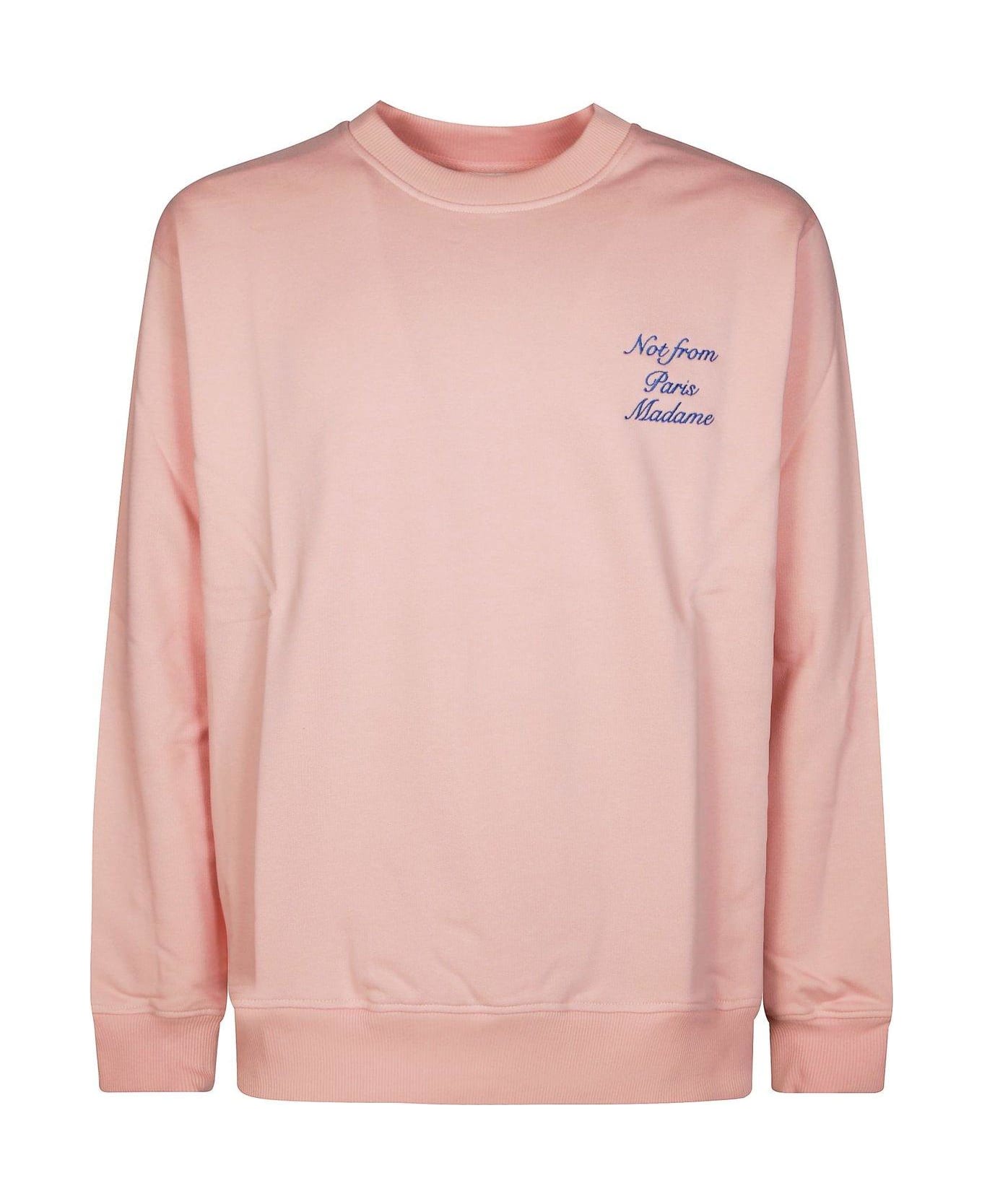 Drôle de Monsieur Le Sweatshirt Slogan Cursive Sweatshirt - Light Pink