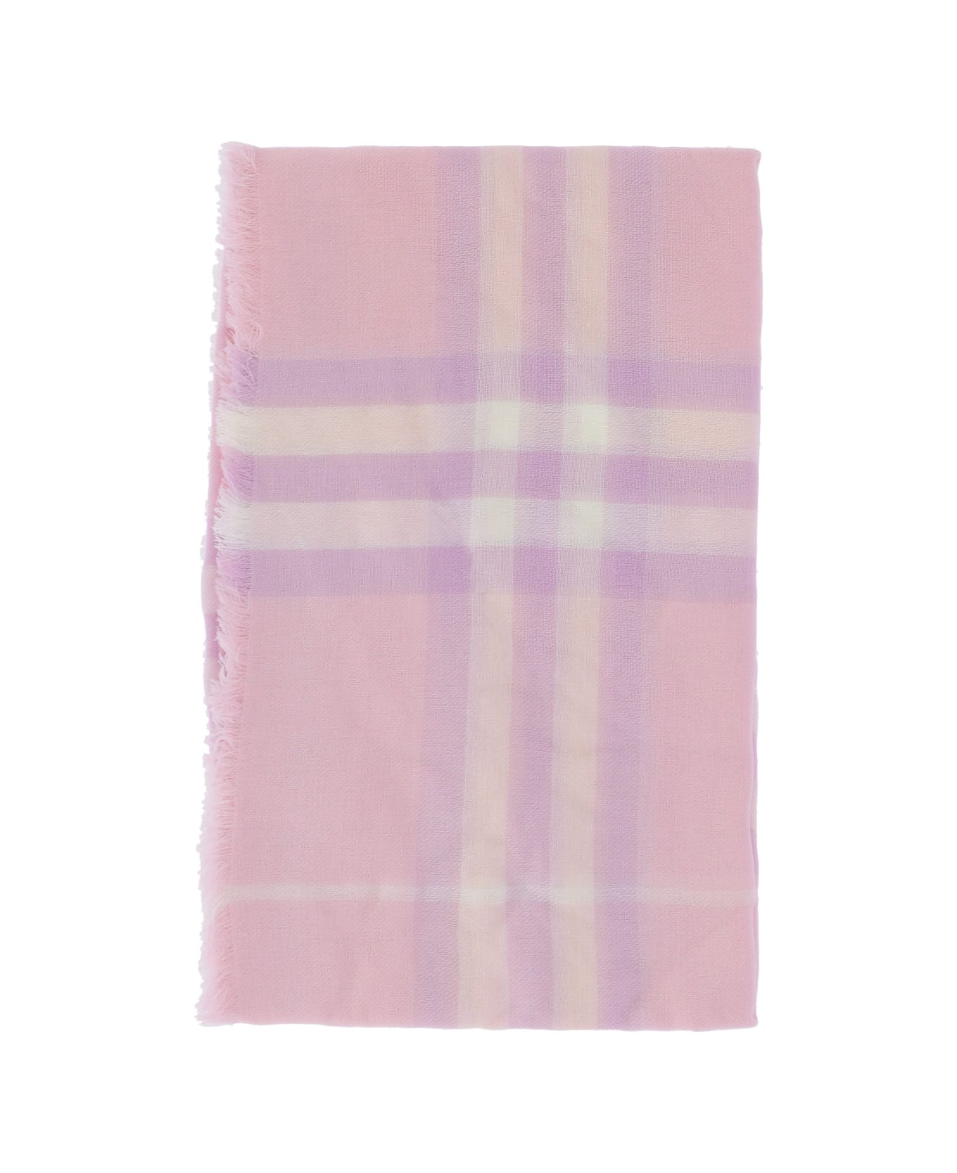 Burberry 
check
 Wool Scarf - Pink