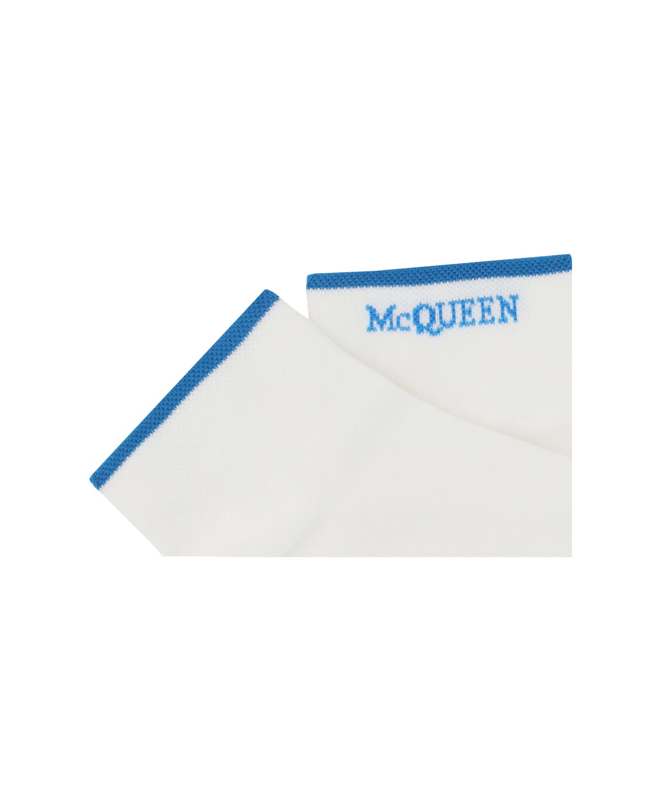 Alexander McQueen Socks - White/sky Blue