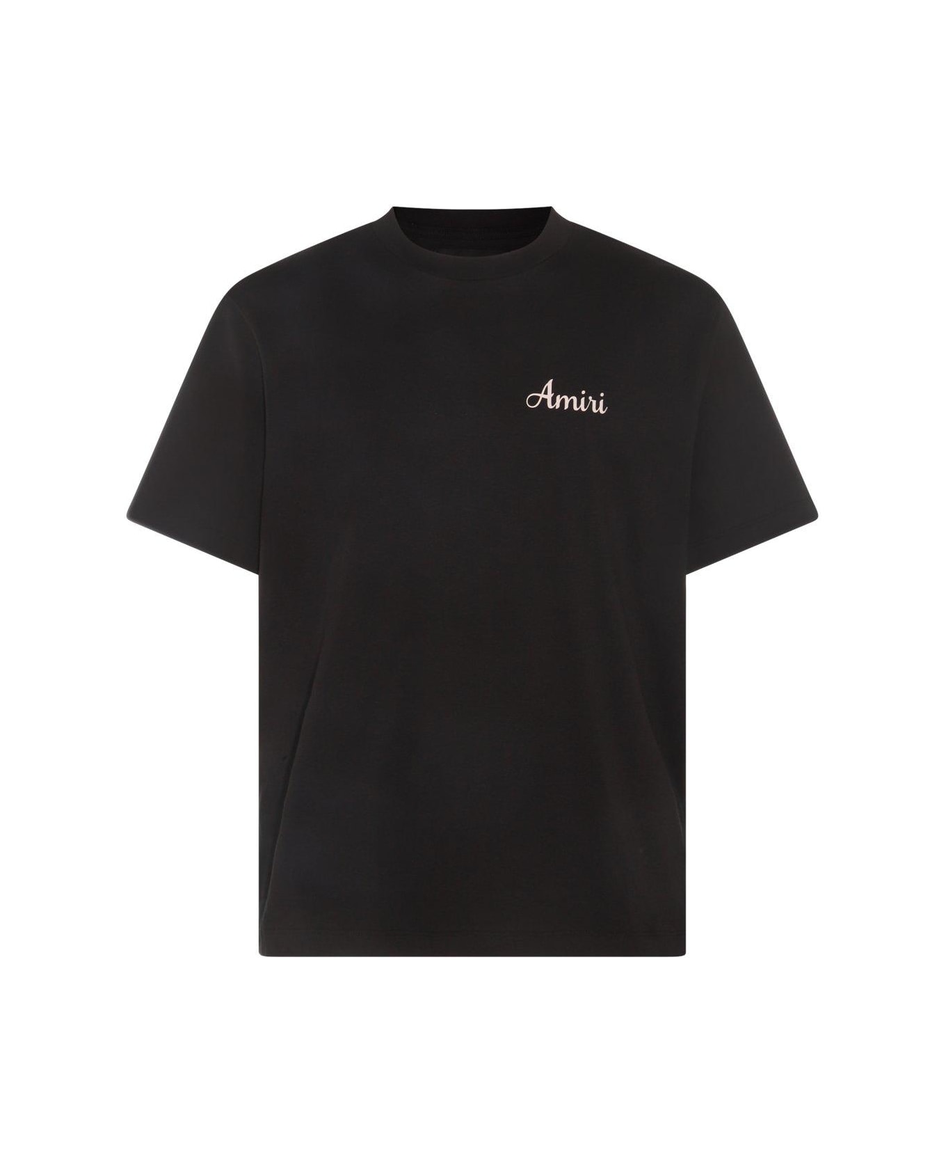 AMIRI Logo Printed Crewneck T-shirt - BLACK
