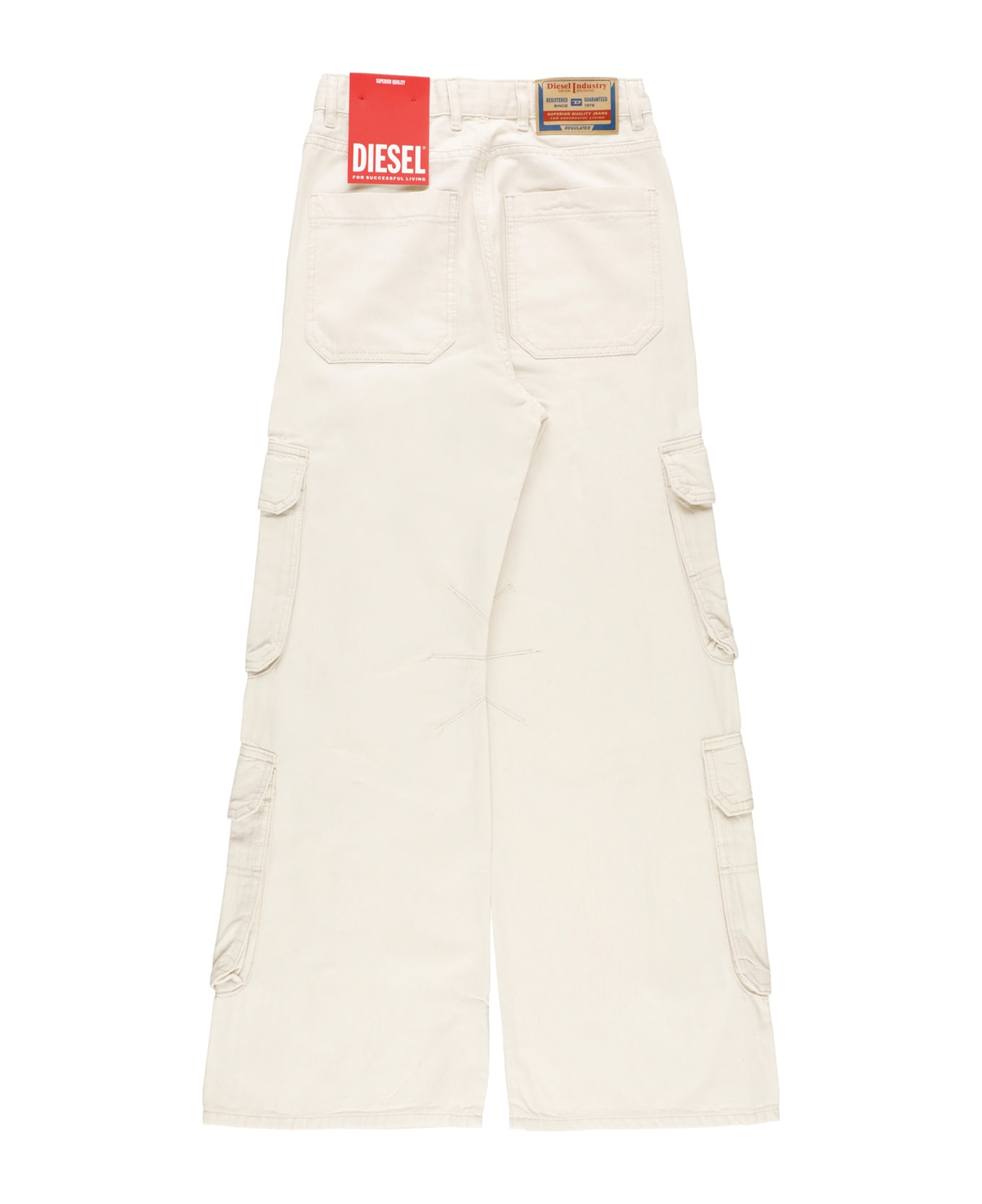 Diesel Argjx Cotton Pants - Ivory