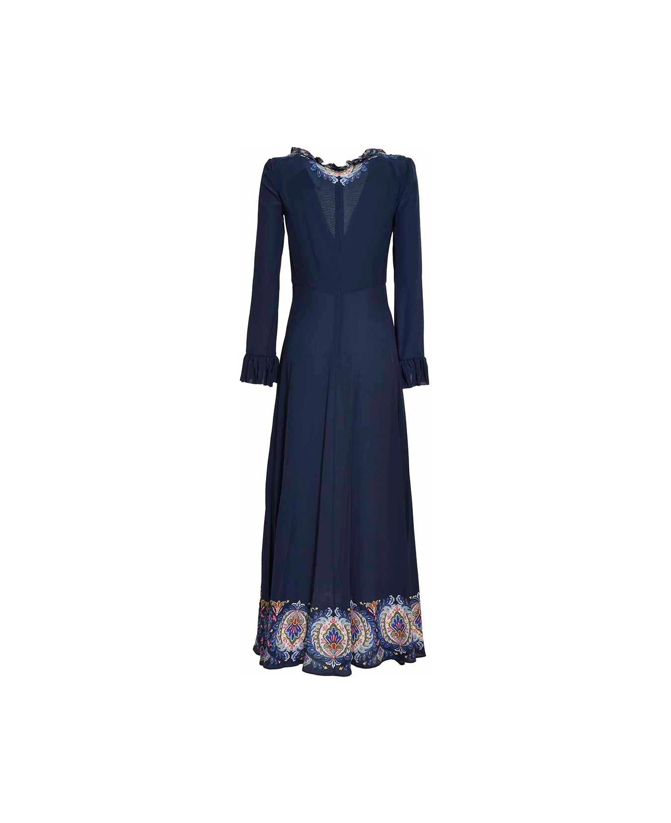 Etro Paisley-printed Plunging V-neck Maxi Dress - Blu