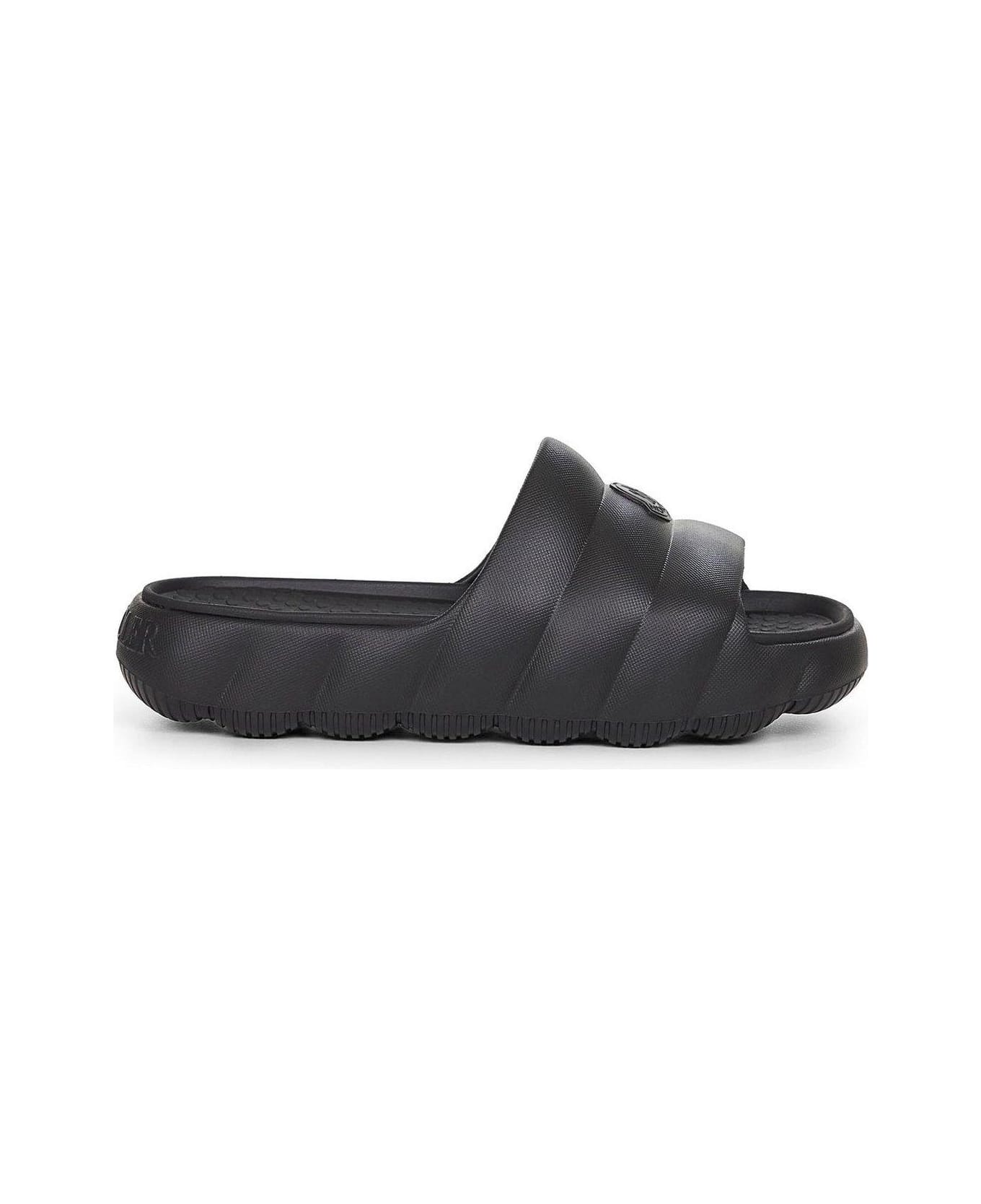 Moncler Lilo Quilted Sandals - Black