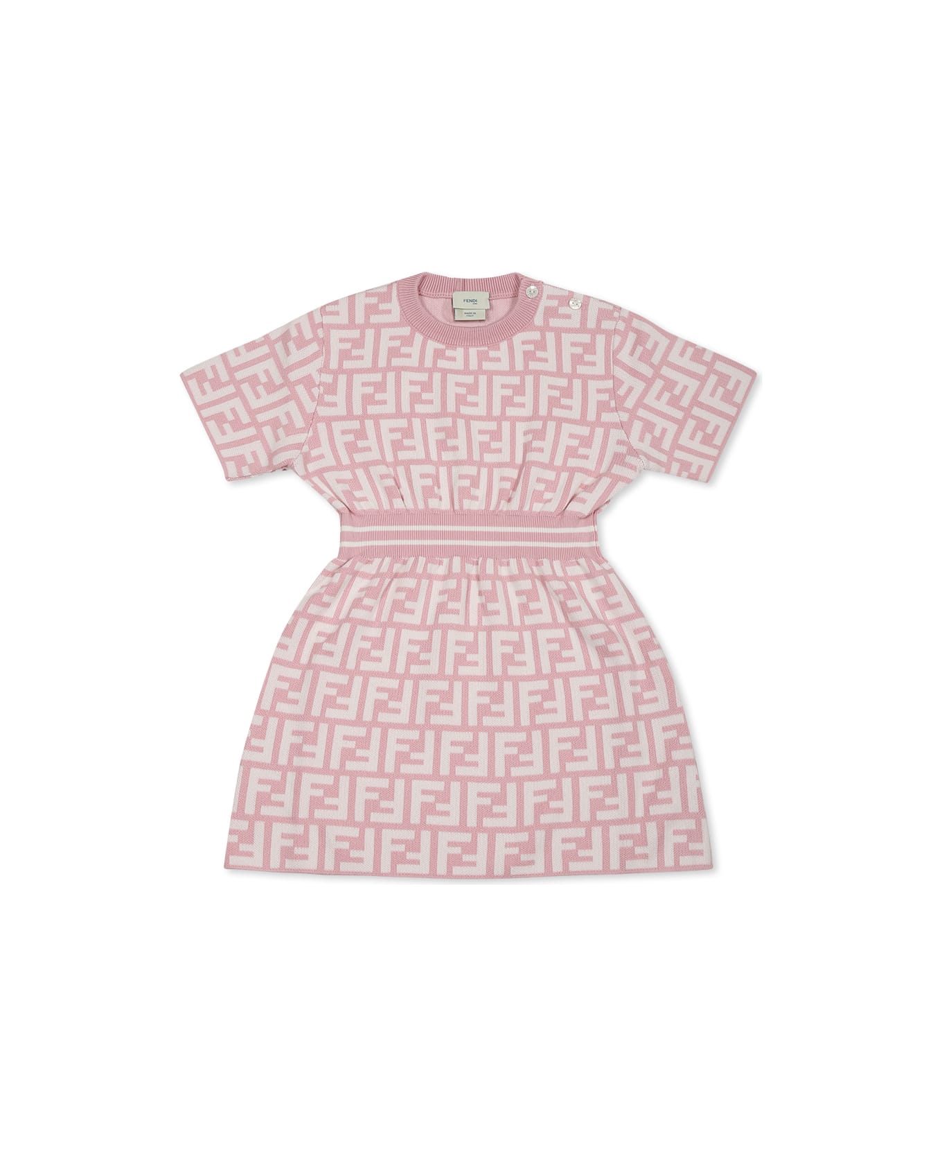 Fendi Pink Dress For Baby Girl - Pink