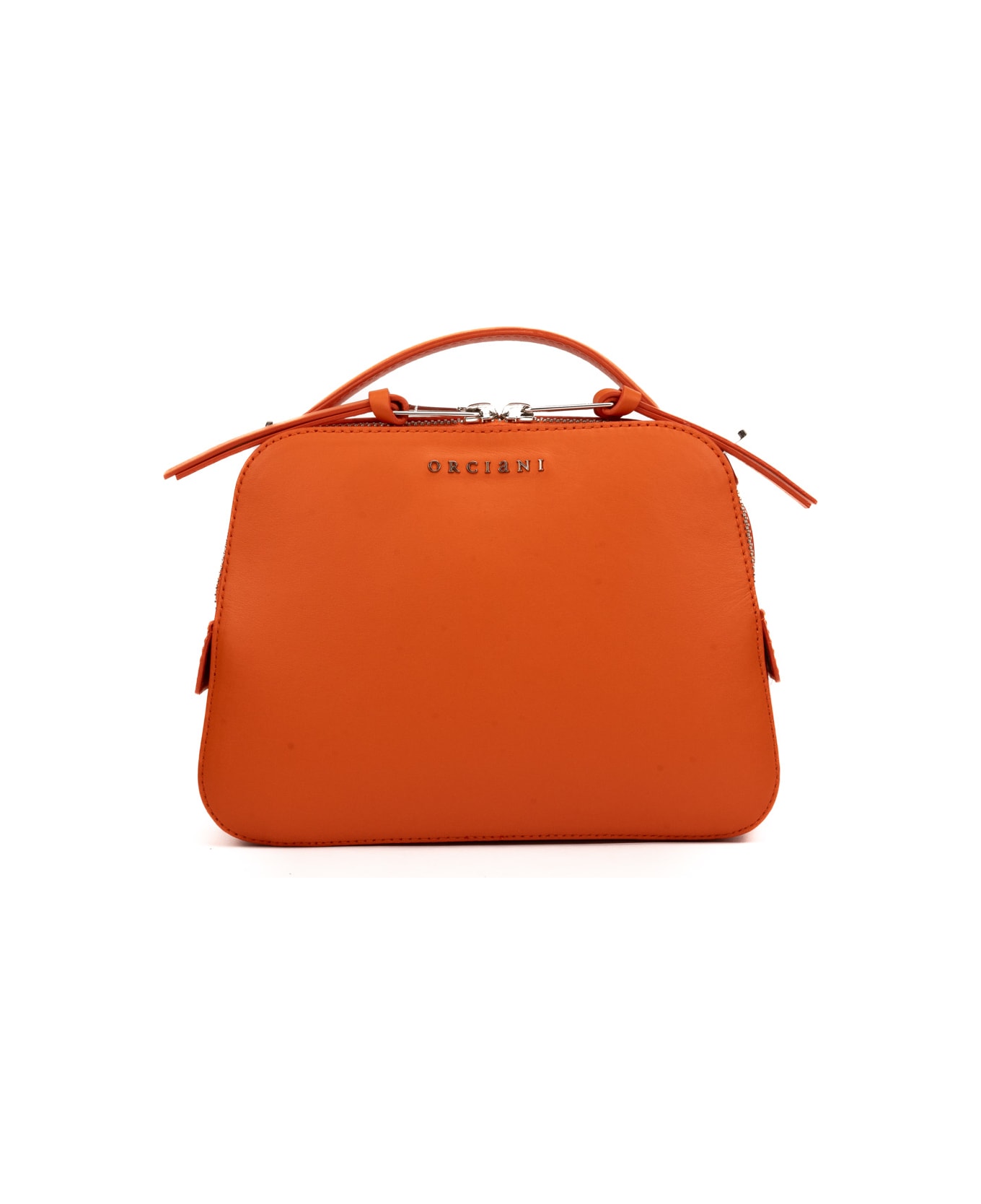 Orciani Mini Cheri Vanity Bag In Leather - Arancio