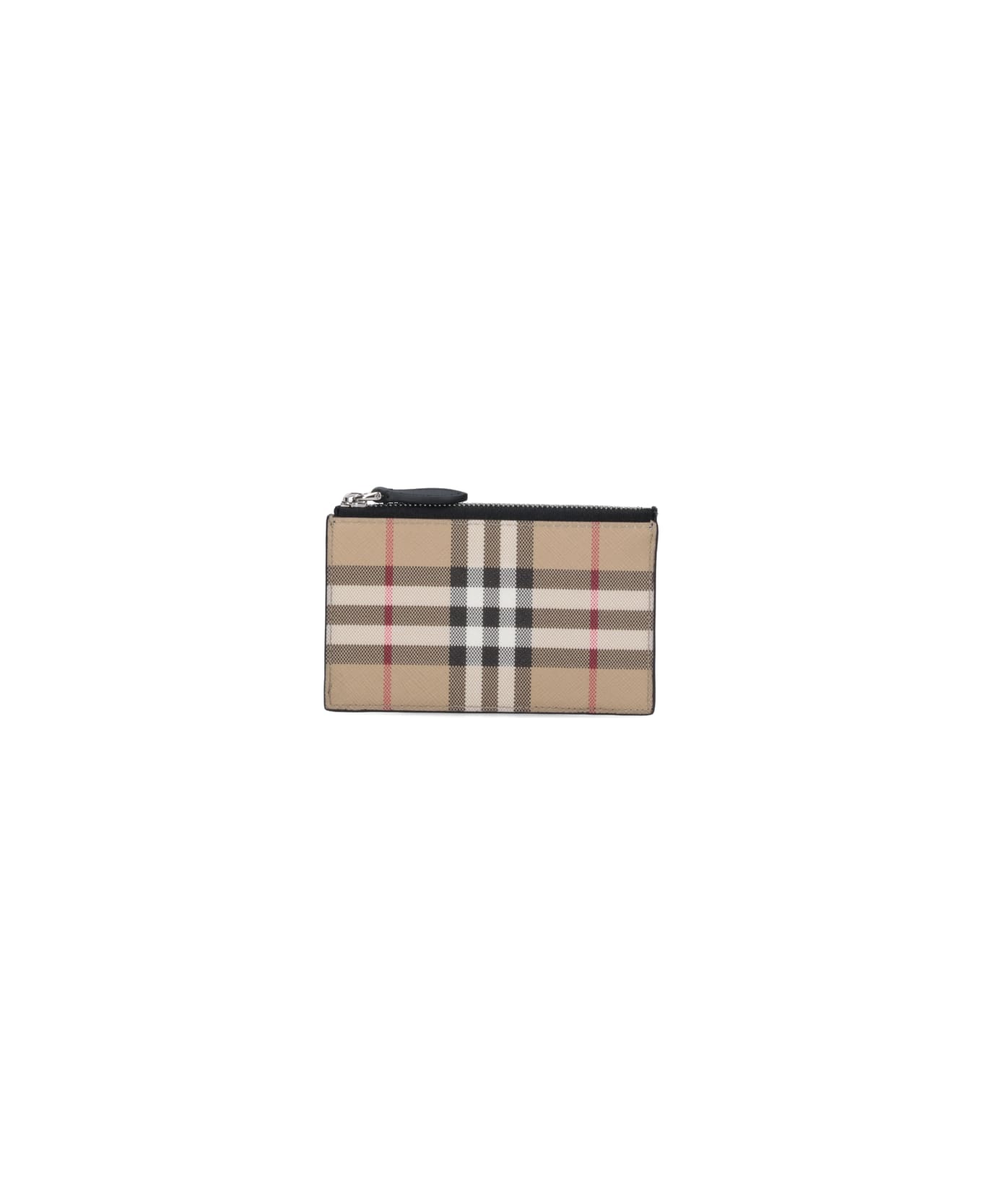 Burberry Vintage Check Zipped Card Case - Beige