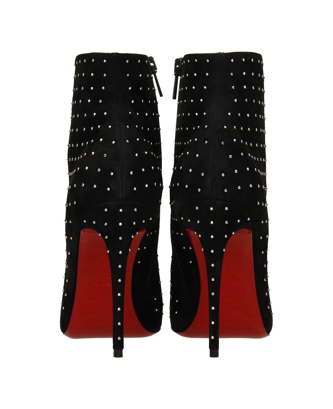 Christian Louboutin So Kate Booty High Heels Ankle Boots In Black Suede - black