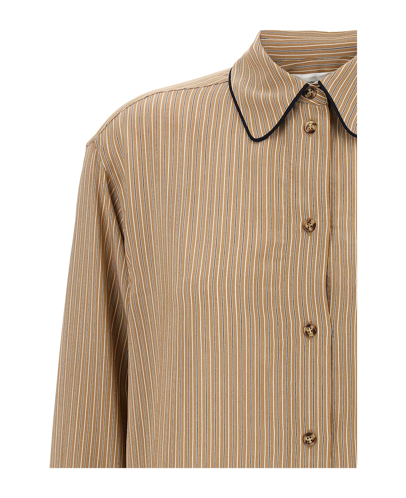 Victoria Beckham 
piping Detail Pyjama
 Shirt - Brown