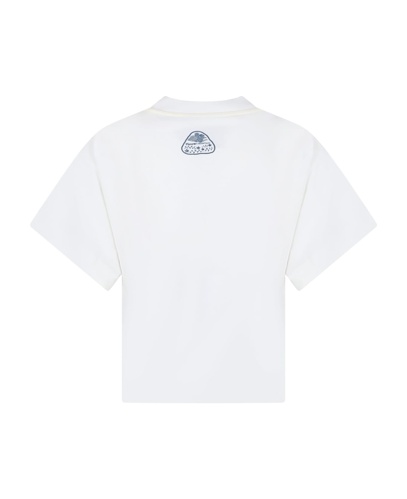 Flower Mountain White T-shirt For Kids With Print - White
