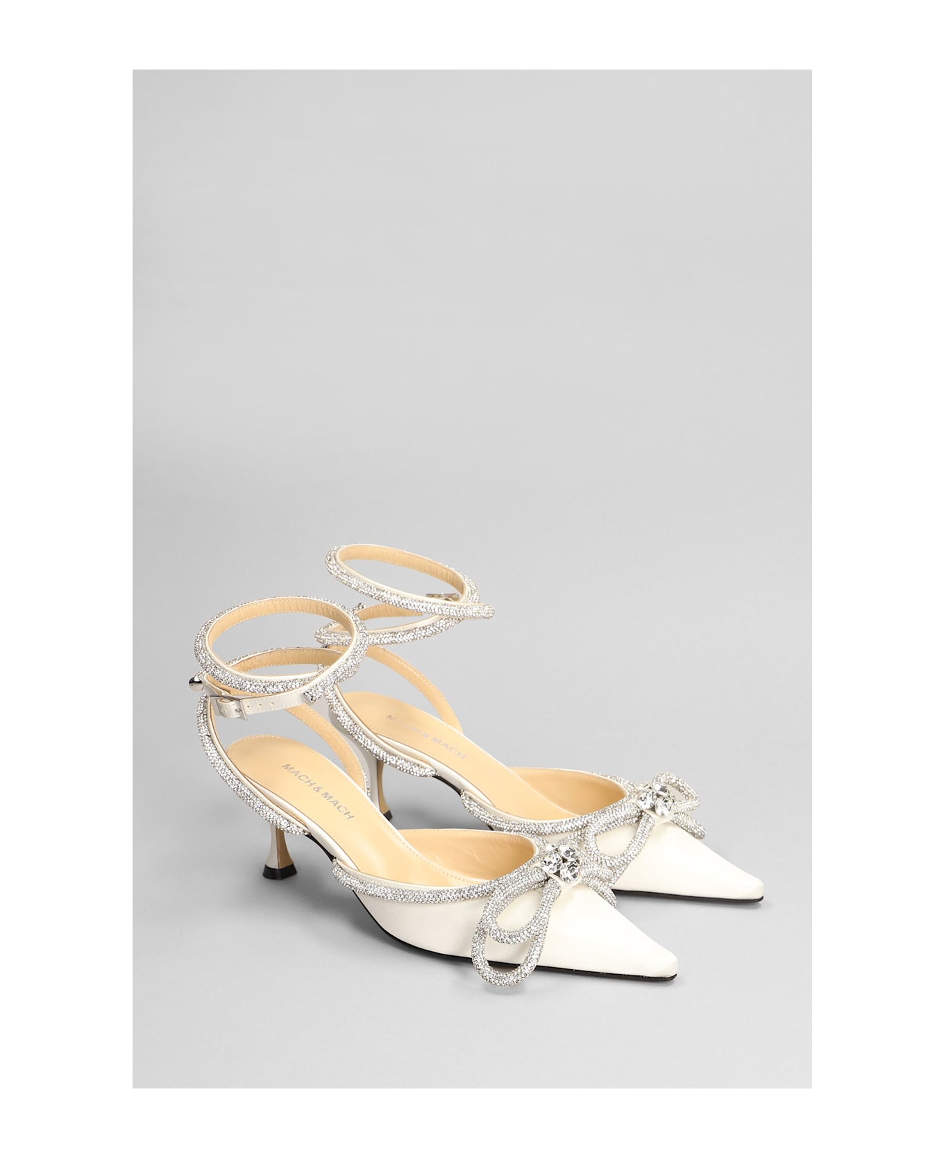 Mach & Mach Pumps In White Silk - white ハイヒール