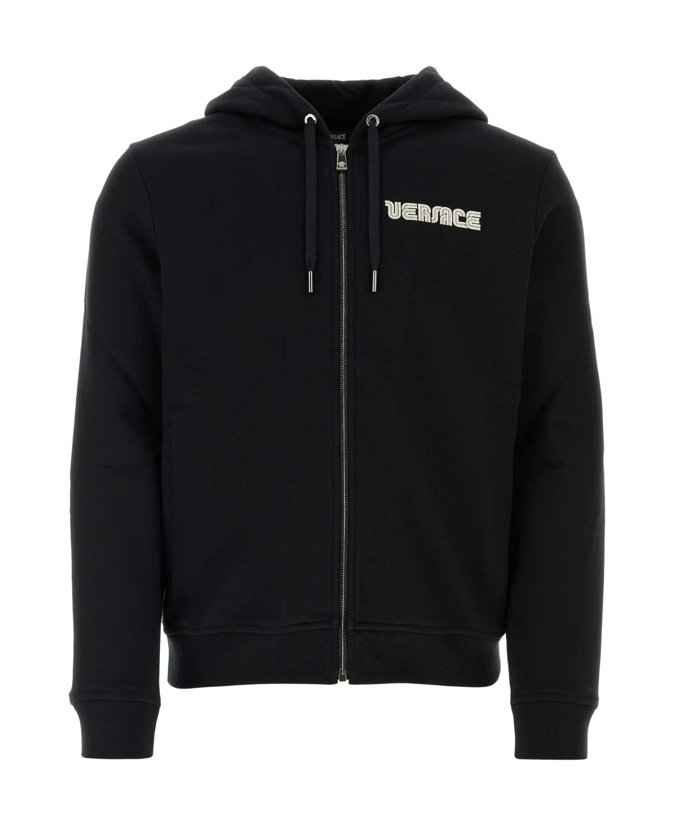 Versace Black Cotton Sweatshirt - BLACK