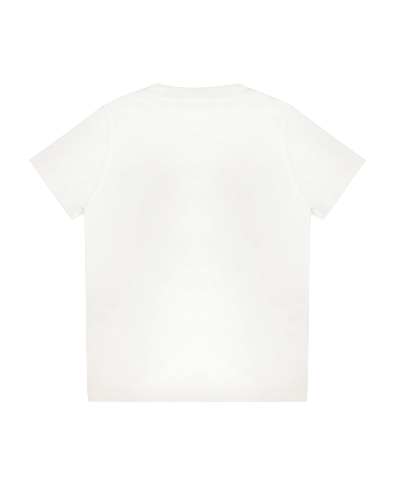 Young Versace Printed Cotton T-shirt - White