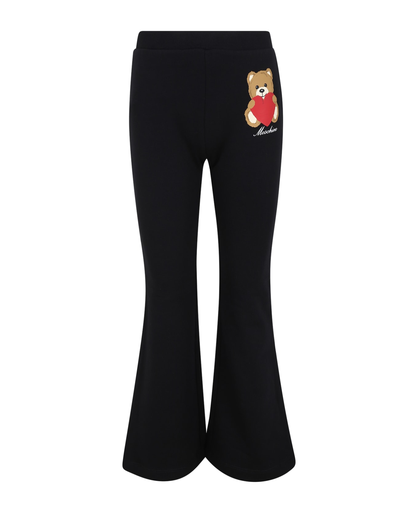 Moschino Black Trousers For Girl With Teddy Bear - Black