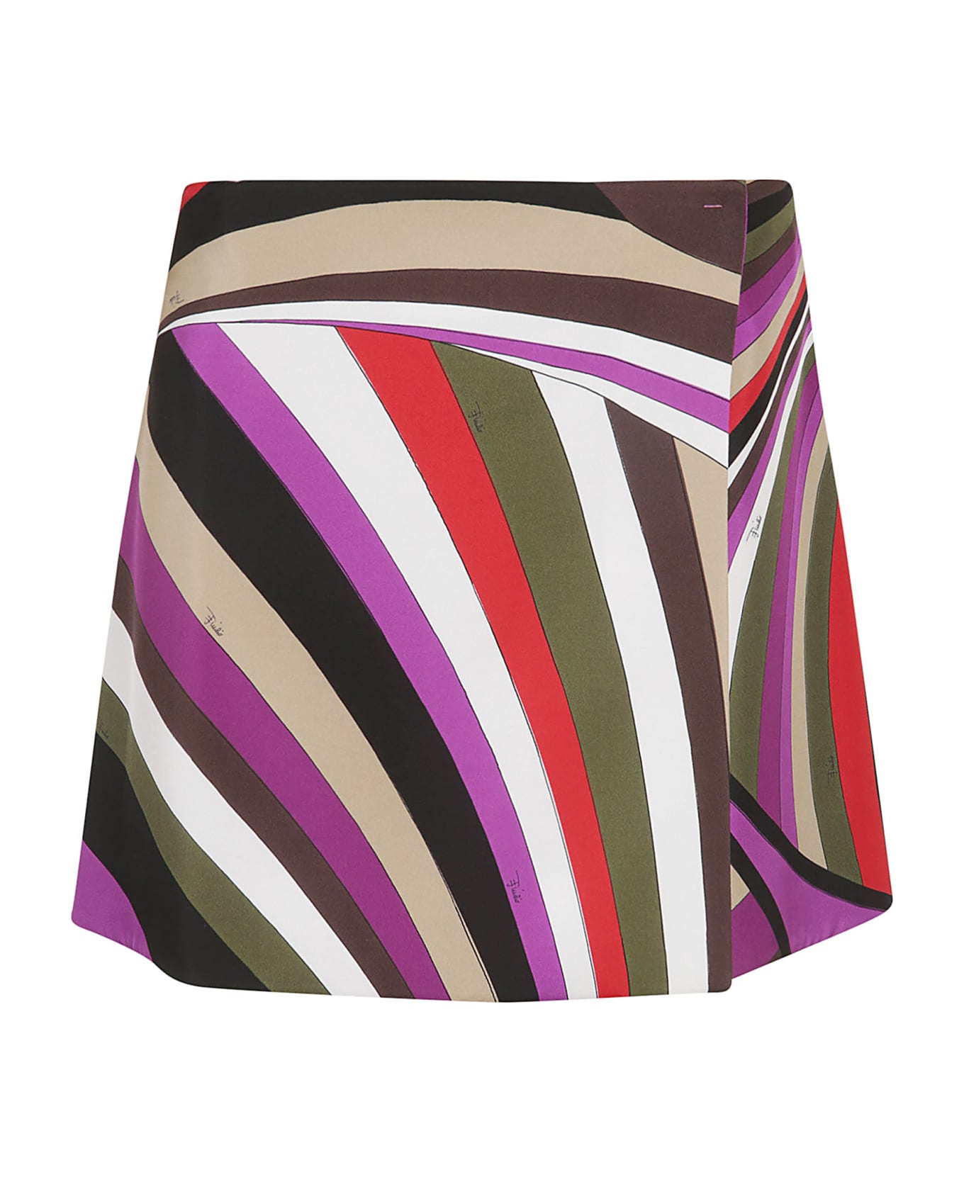 Pucci Skirt - Silk Twill - Khaki Fuxia スカート