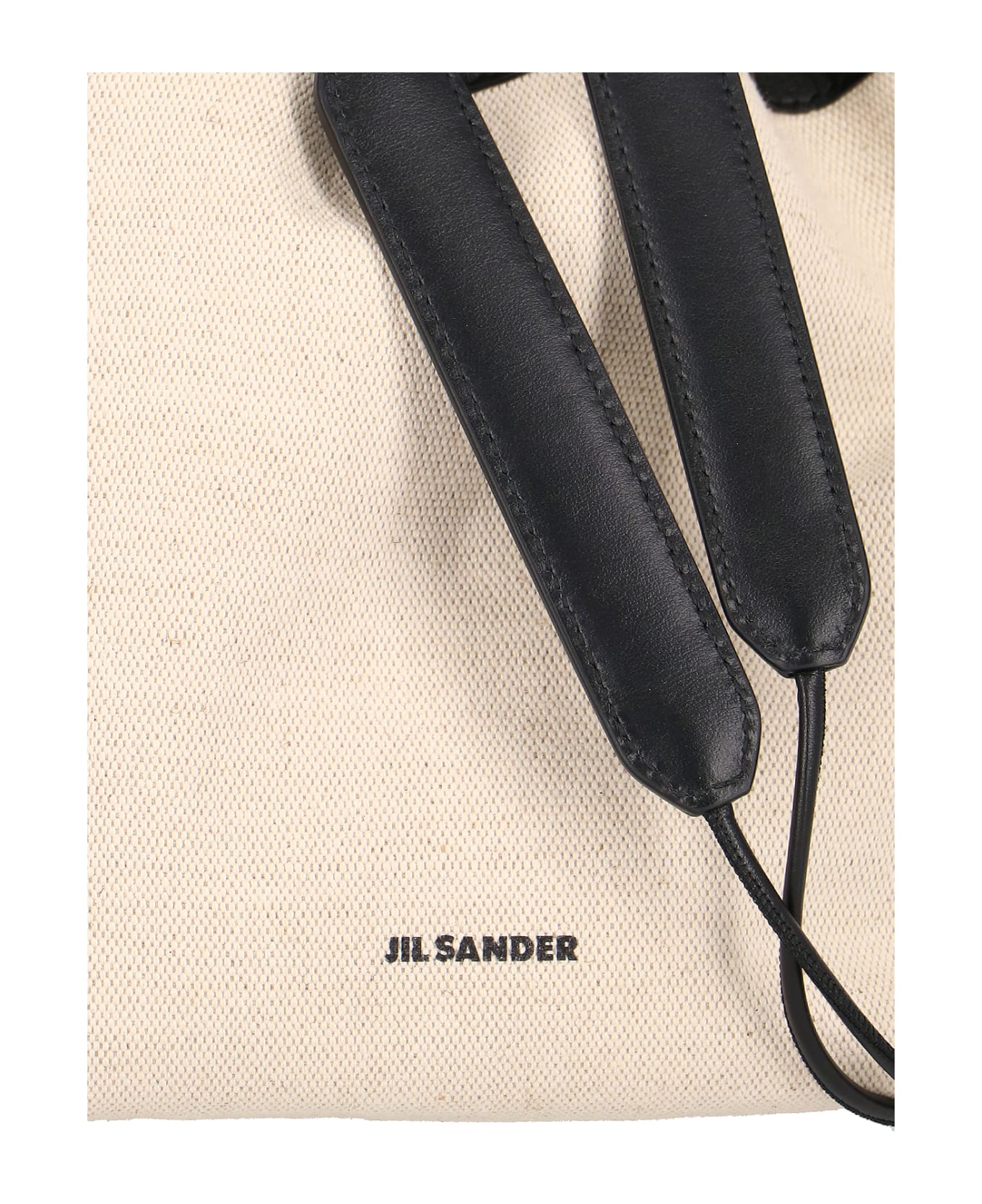 Jil Sander Logo Bucket Bag - Ivory