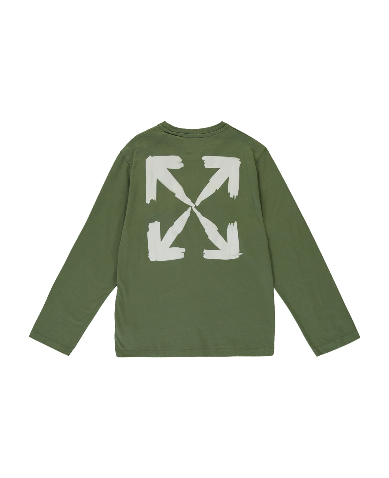 Off-White Printed Cotton T-shirt - green