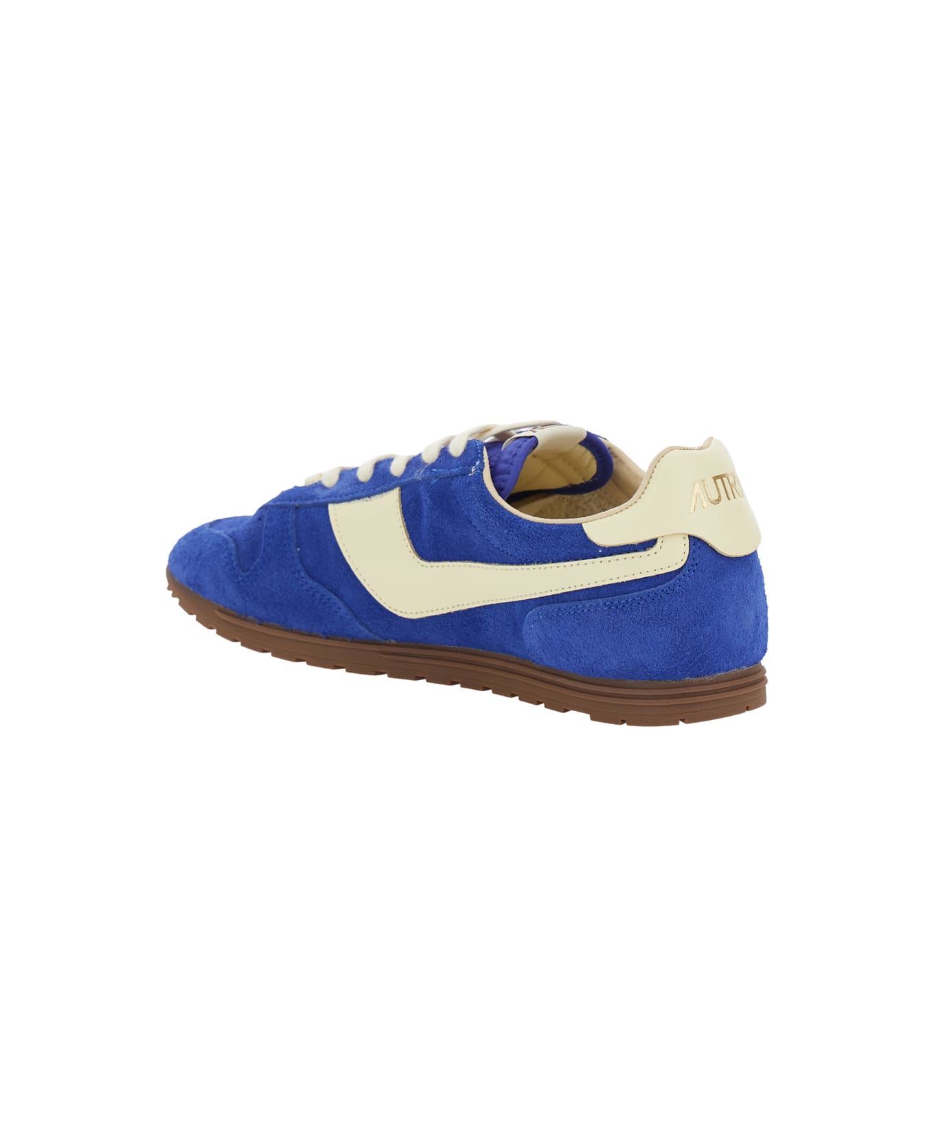 Autry 'windspin Low' Blue Sneaker With Logo On The Side And On The Heel In Suede Man - Blu