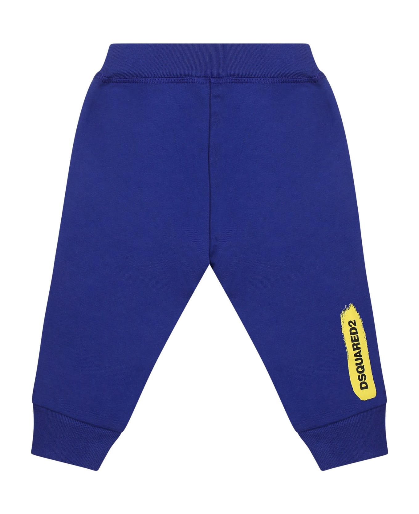 Dsquared2 Light Blue Trousers For Baby Boy With Logo - Light Blue ボトムス