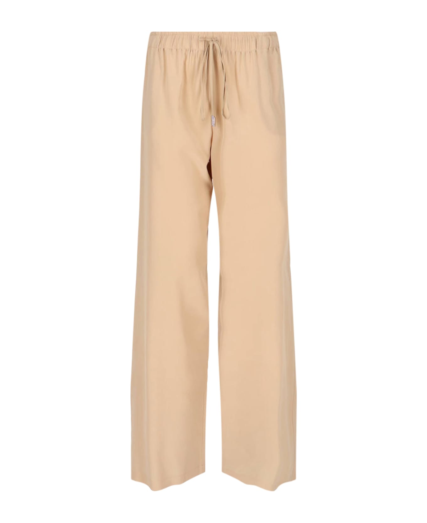 Ermanno Scervino Wide Silk Trousers - Beige