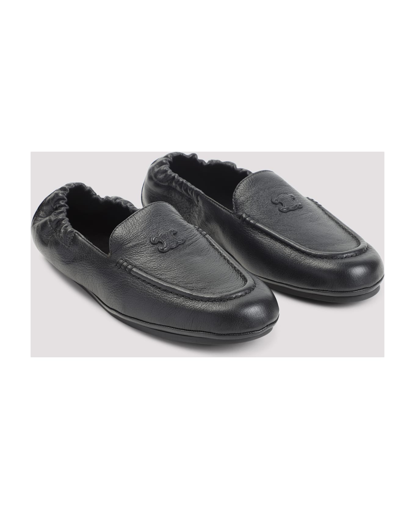 Celine Leather Triomphe Loafers - No Black