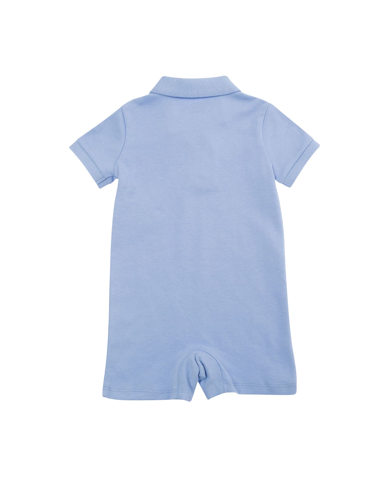 Polo Ralph Lauren Light Blue Dress With Pony Embroidery In Cotton Baby - Light blue