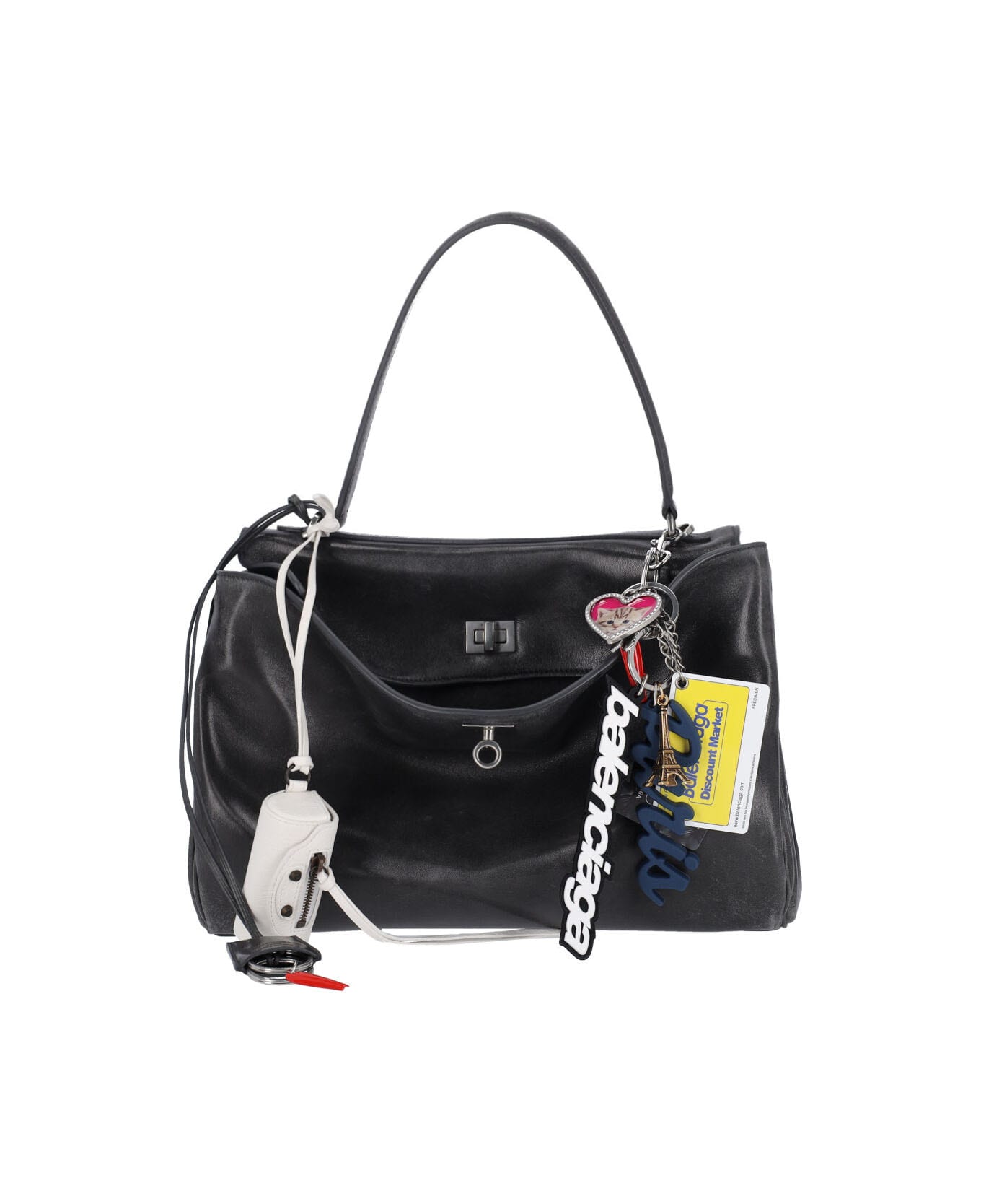 Balenciaga Medium Bag With Charms "rodeo" - Black  
