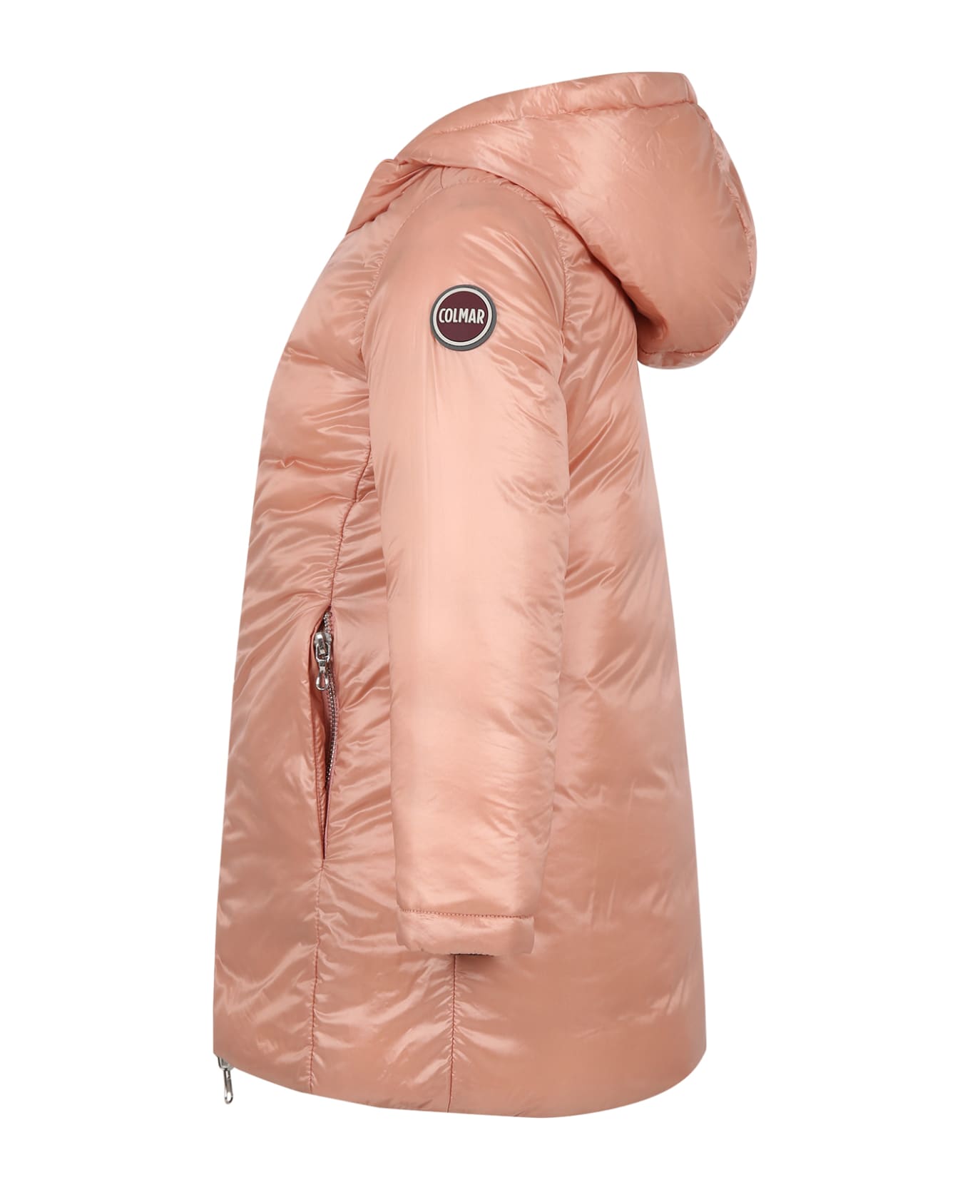 Colmar Blue Reversible Down Jacket For Girl With Logo - Blue