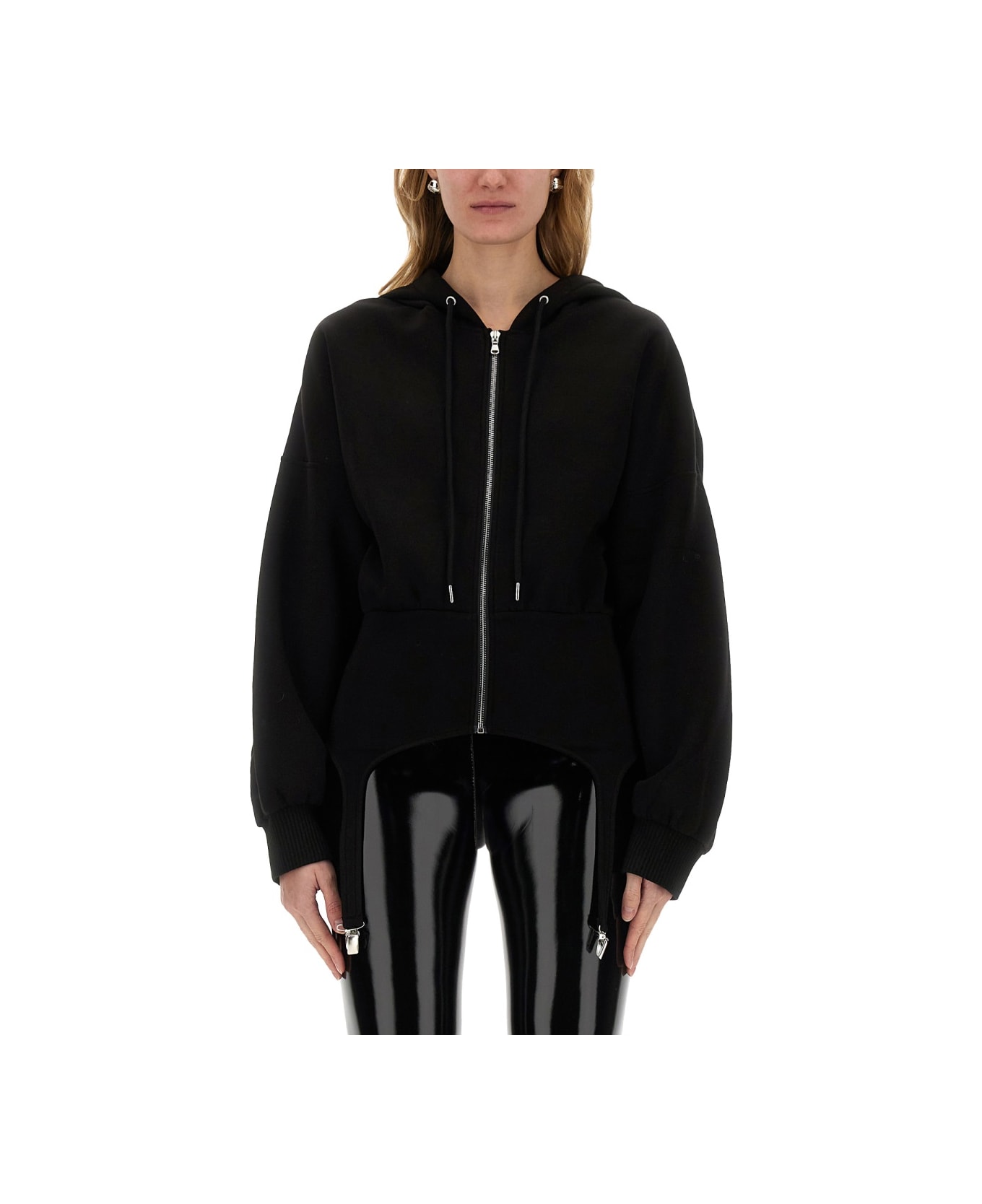 Fiorucci Sweatshirt With Suspenders - BLACK