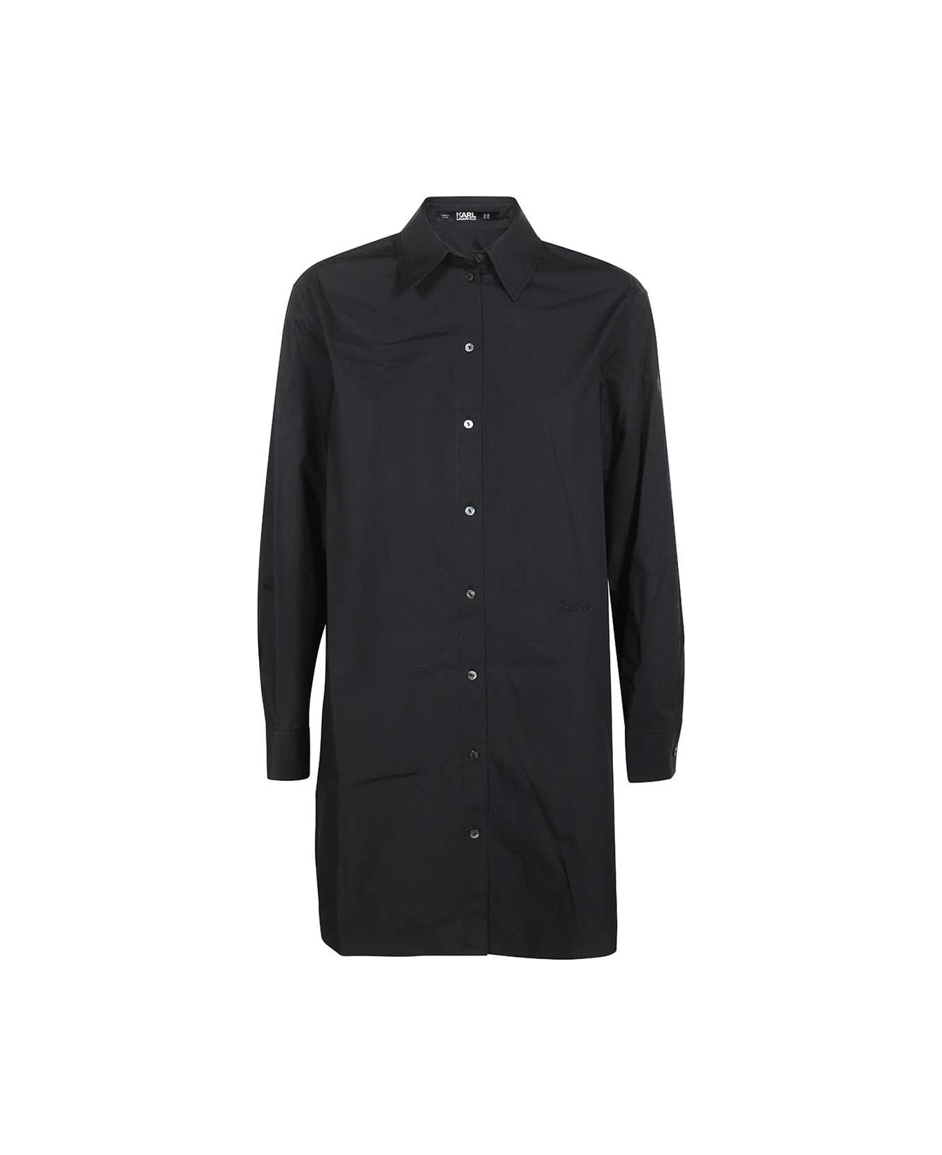 Karl Lagerfeld Long Cotton Shirt - black