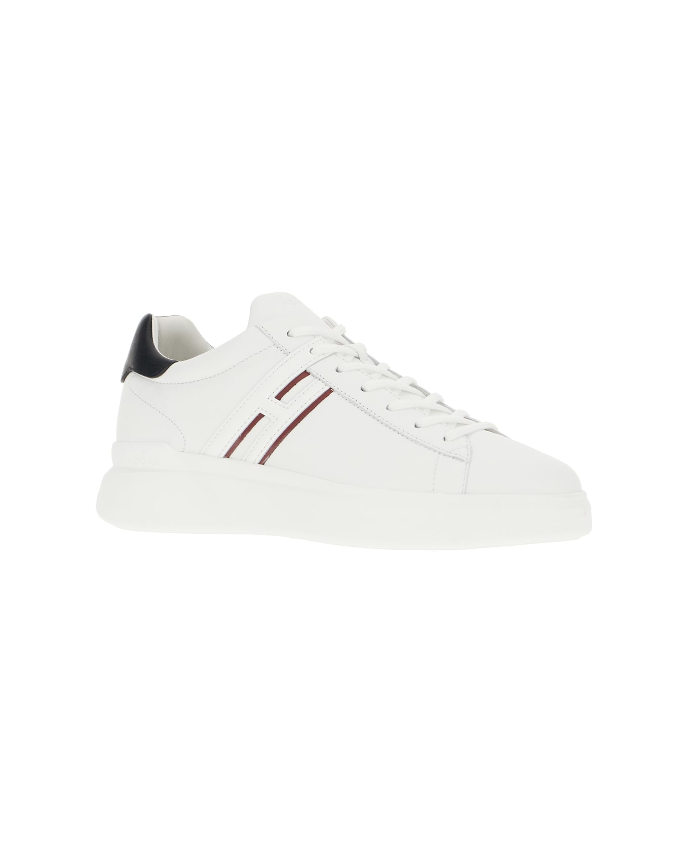 Hogan White Leather H580 Sneakers - WHITE