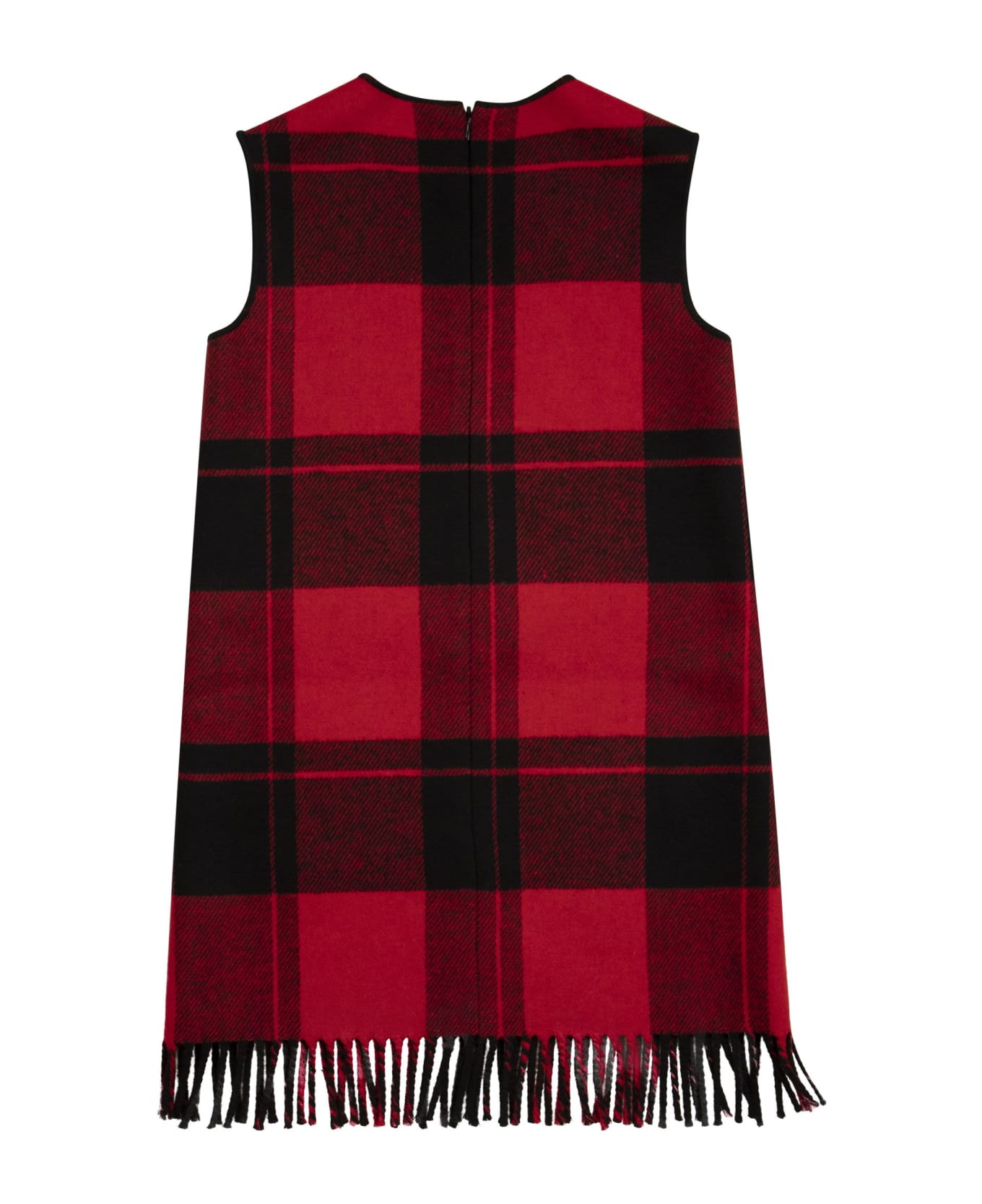 Il Gufo Check Cloth Pinafore Dress - Red ワンピース＆ドレス