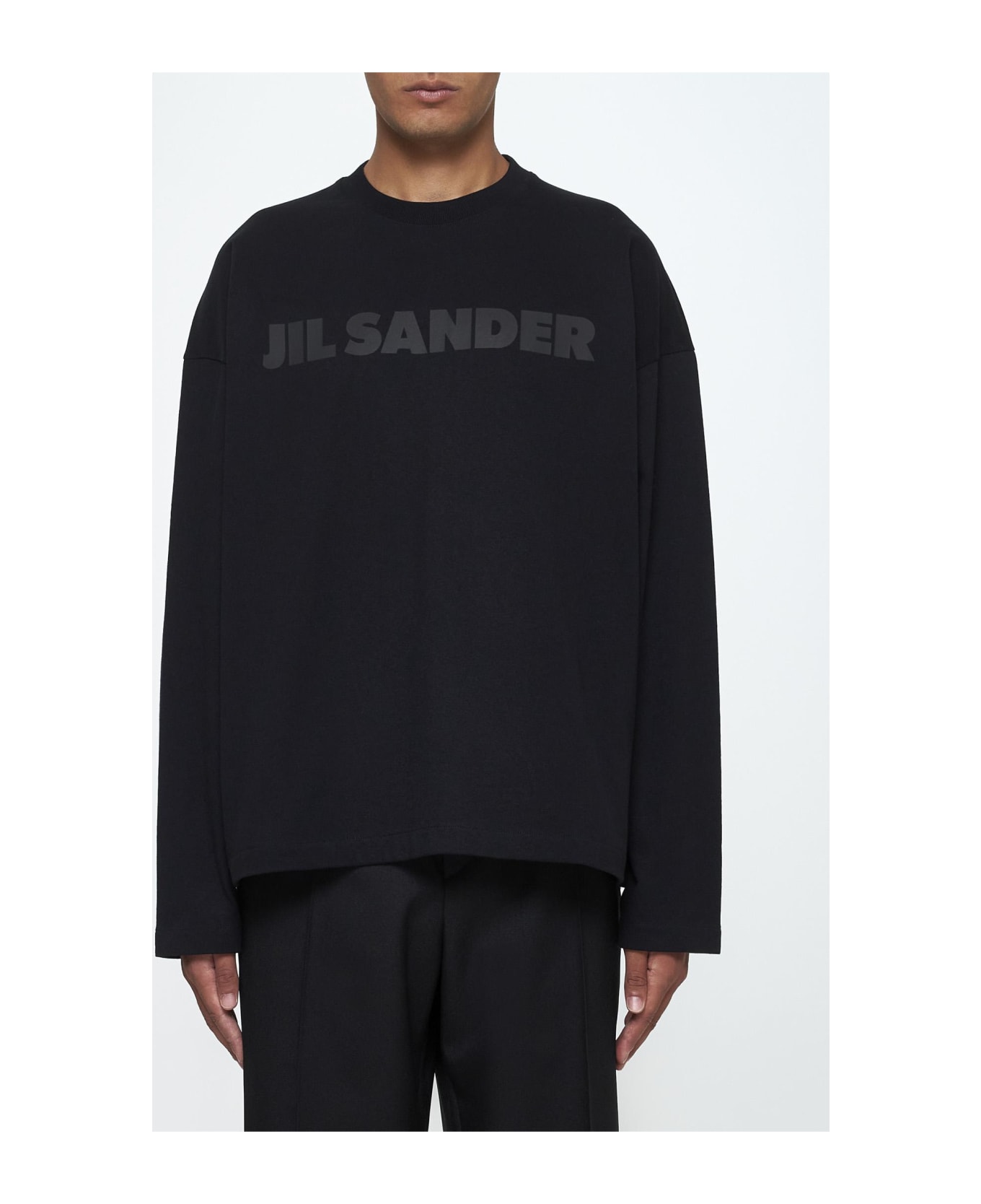 Jil Sander Black Cotton T-shirt - BLACK