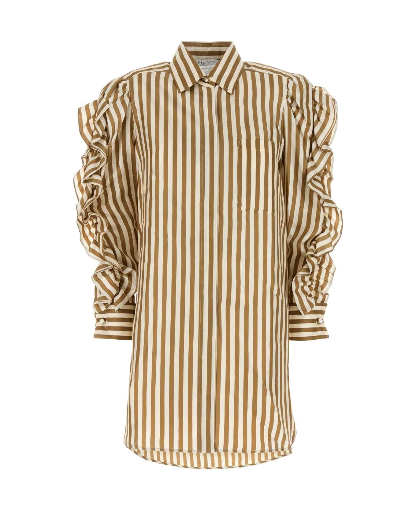 Max Mara Printed Silk Manna Shirt Dress - MIELE