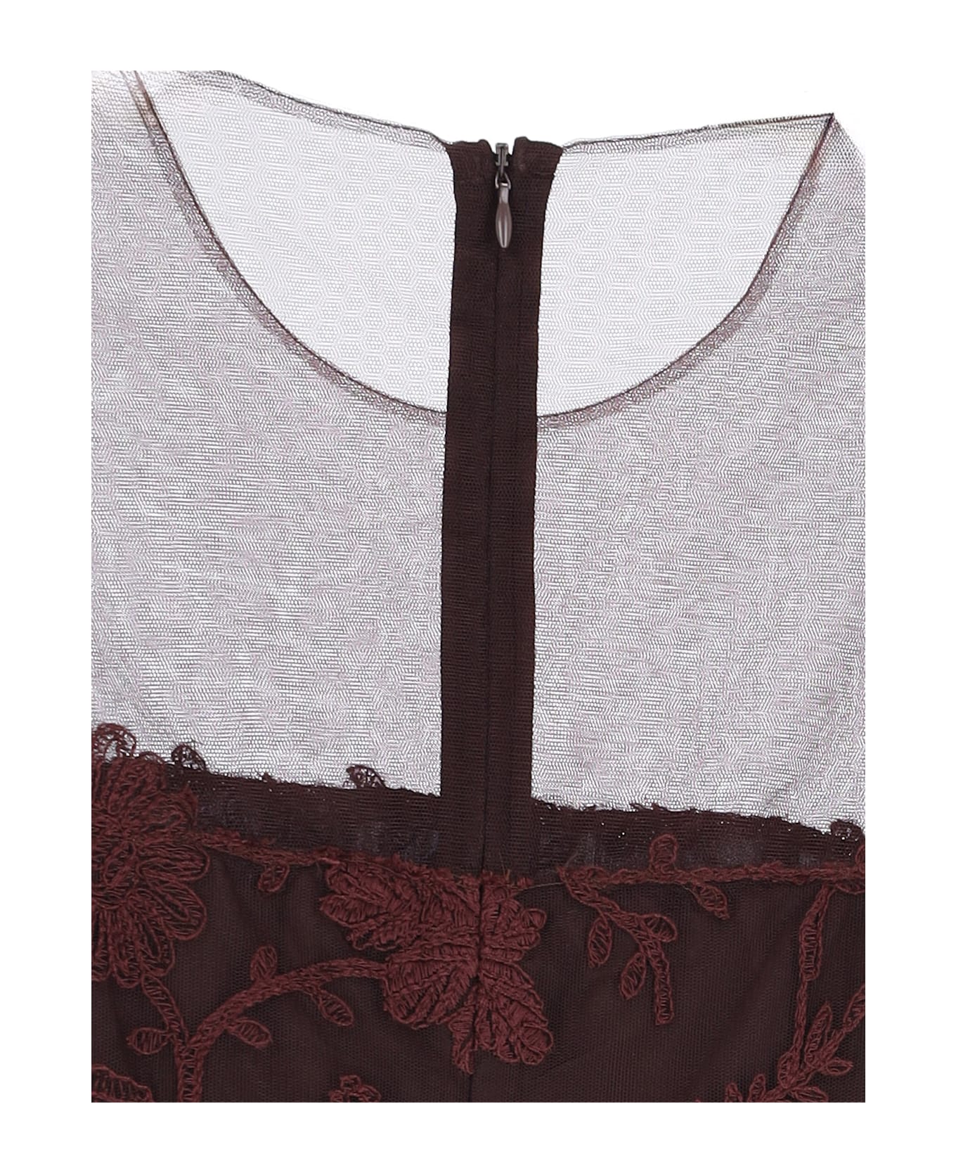 Ermanno Scervino Lace Midi Dress - BITTERCHOCOLATE